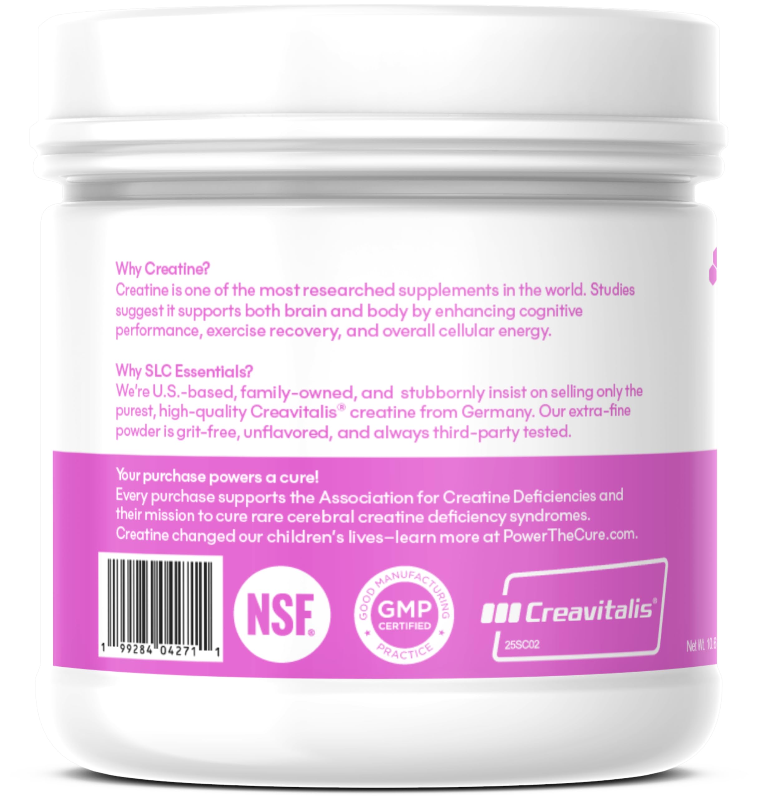 SLC Essentials Creatine Monohydrate Powder | 100% Pure Micronized Creavitalis® | German-Made | Unflavored, No Fillers | Supports Muscle Strength, Recovery, & Cognitive Energy | 5g Servings SLC Essentials buy supplements canada