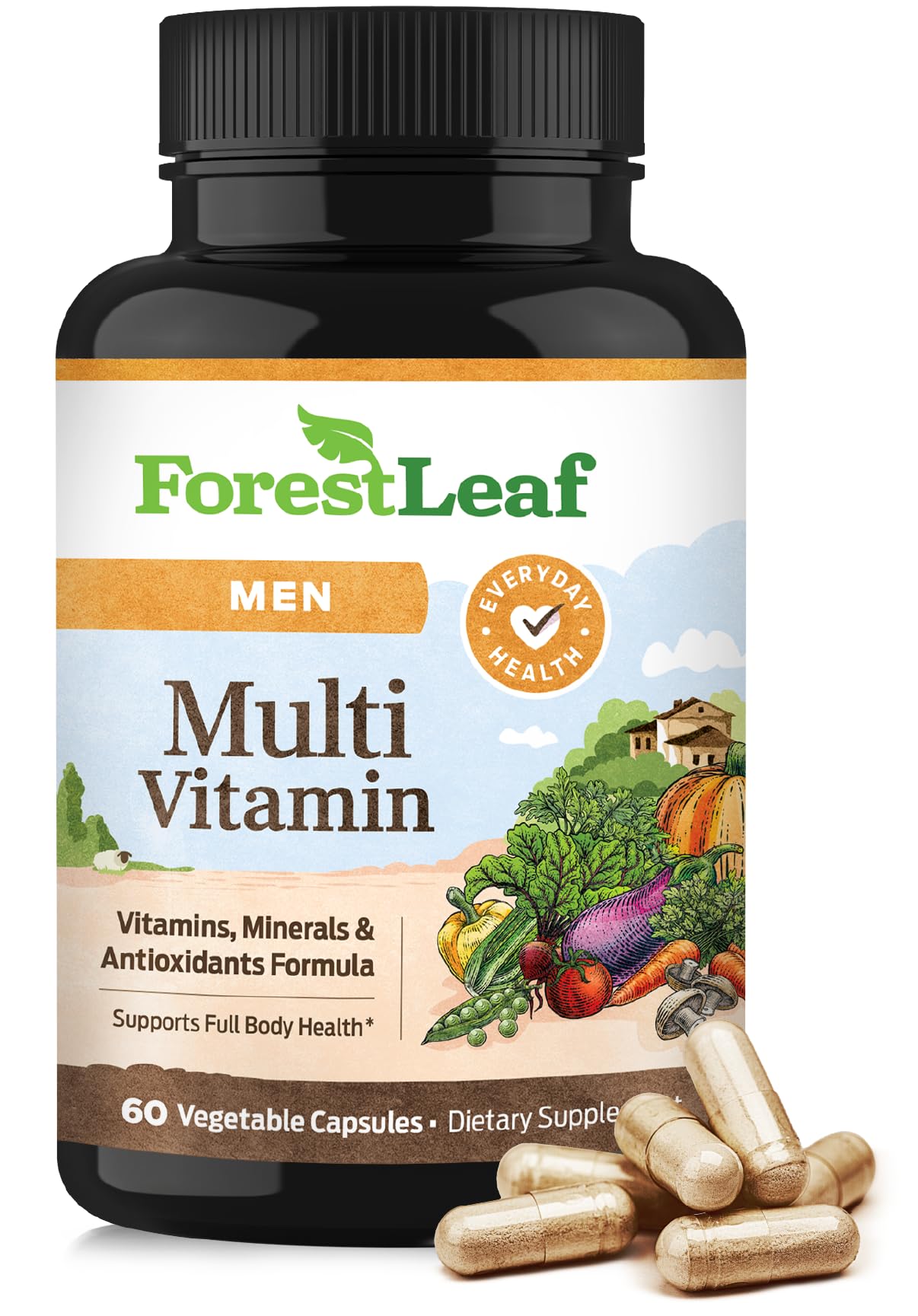 ForestLeaf Daily Vitamin Multivitamin for Men, Multi-Vitamin for Men - Mens Multivitamins & Multiminerals Supplement | All Essential Vitamins Needed for Health, Longevity & Energy | 60 Veg Caps ForestLeaf buy supplements canada
