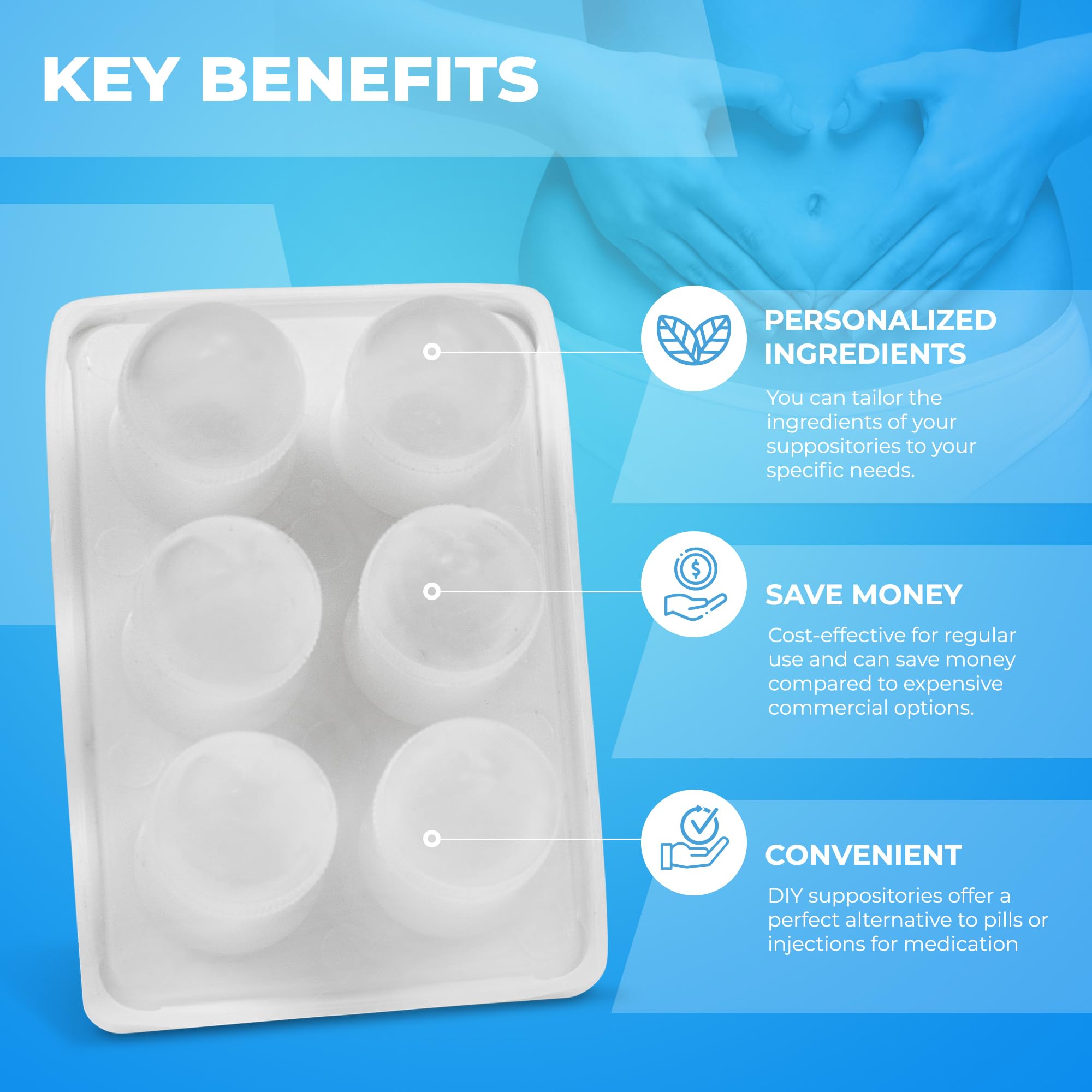 Suppository Molds Kit - Made in France, 3 Sizes (1ml, 2ml, 3ml), Reusable Suppositories Mold - 4 Trays Hoxycom buy supplements canada