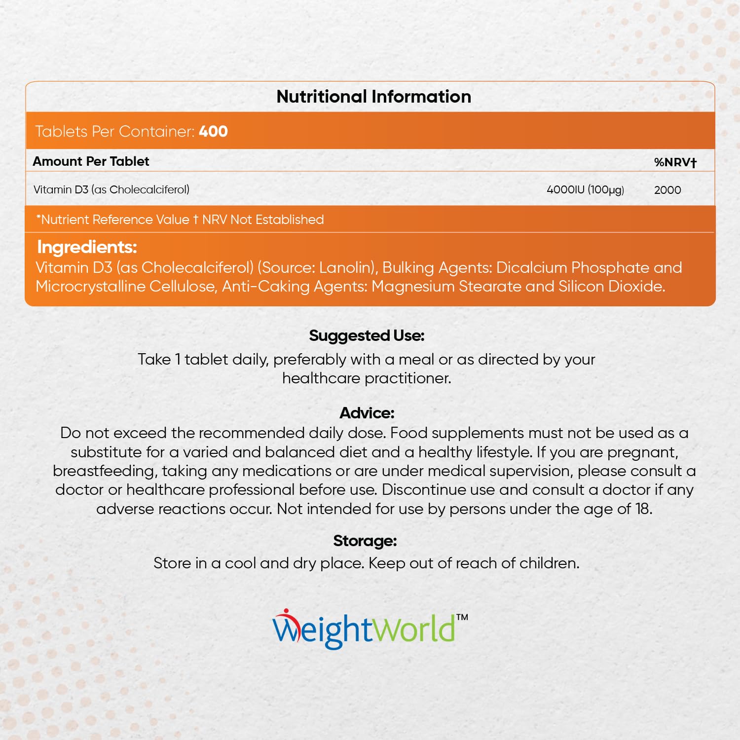 Vitamin D3 4000 IU – 400 High Strength Vitamin D Tablets (1+ Year Supply) – Vegetarian WeightWorld buy supplements canada