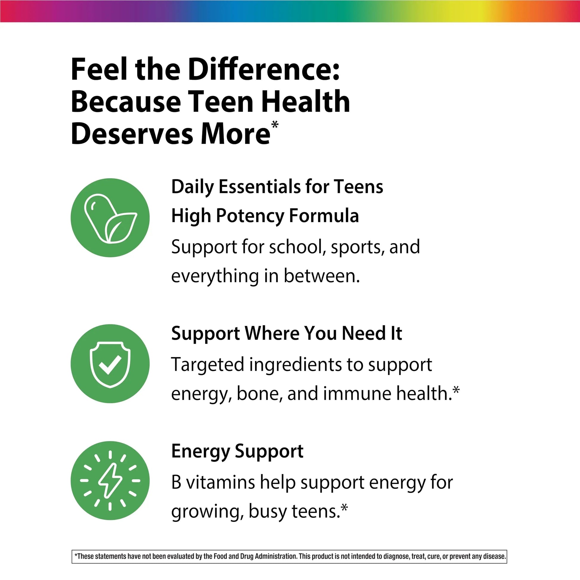 Rainbow Light Teen Multivitamin | 45 Caplets | for Boys and Girls | with DermaComplex, Real Food Nutrients & Iron | Rainbow Light buy supplements canada