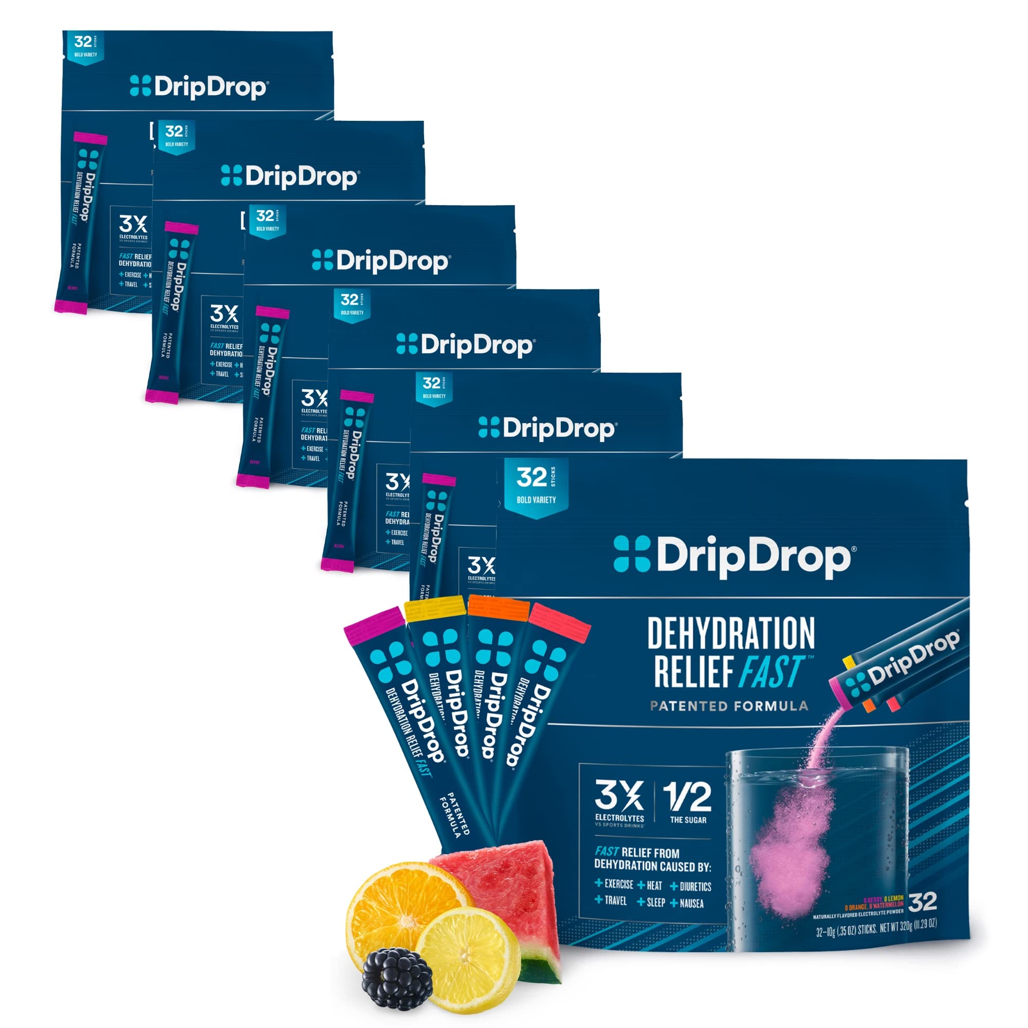 DripDrop Hydration - Electrolyte Powder Packets - Watermelon, Berry, Orange, Lemon DripDrop buy supplements canada