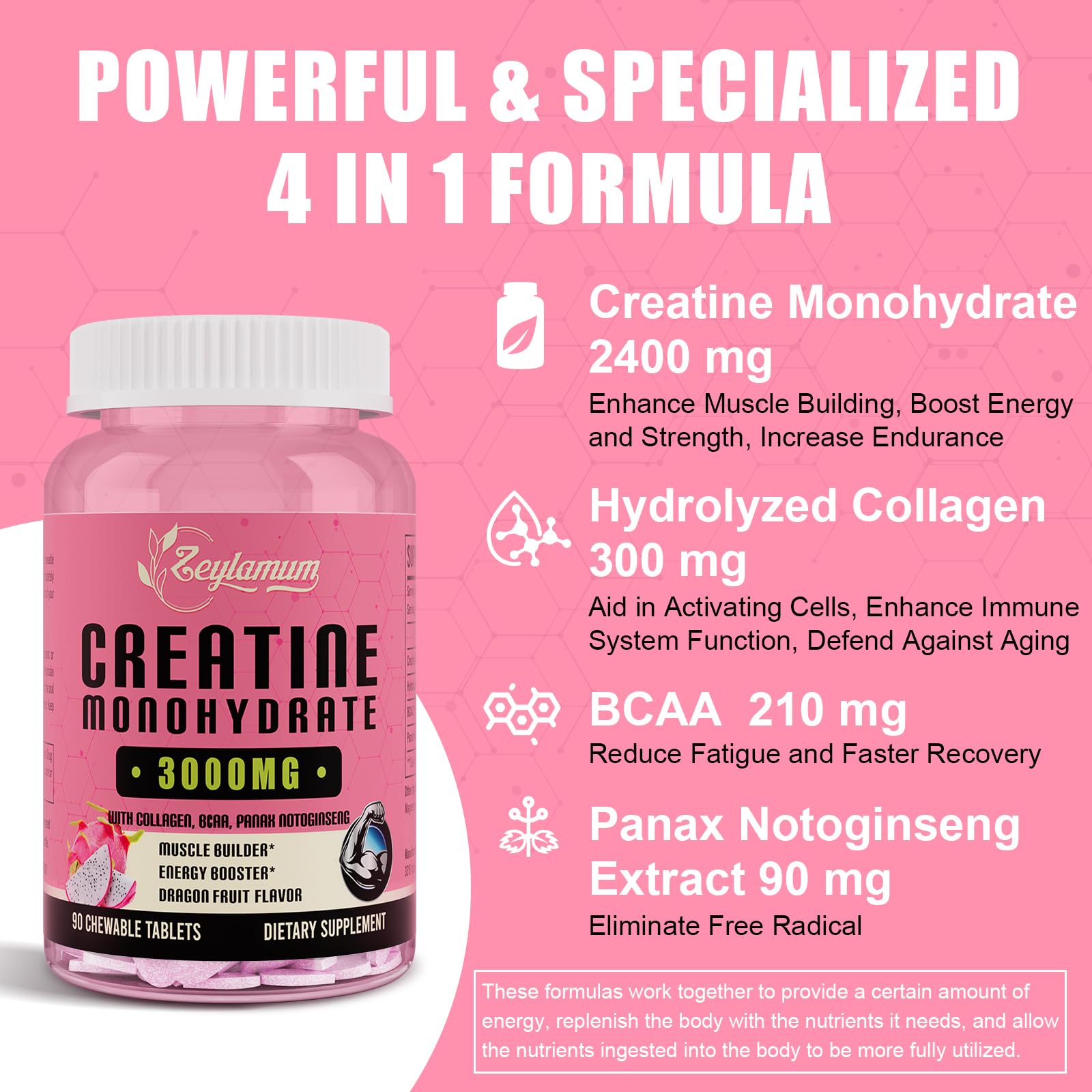 Creatine Monohydrate for Women, Creatine Supplement 3000mg, with Hydrolyzed Zeylamum buy supplements canada