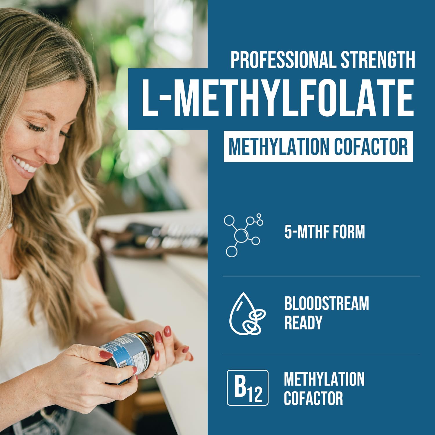 L Methyl Folate 15mg Plus Methyl B12 Cofactor – High Potency, Active 5-MTHF Form - Supports Mood, Methylation, Cognition Triquetra Health buy supplements canada