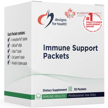 Designs for Health Immune Support Packets - One Month Supply with Immunitone Plus Mushroom Complex, Herbs, NAC, Vitamin D + K, Zinc, and Vitamin C (30 Packets) Designs for Health buy supplements canada