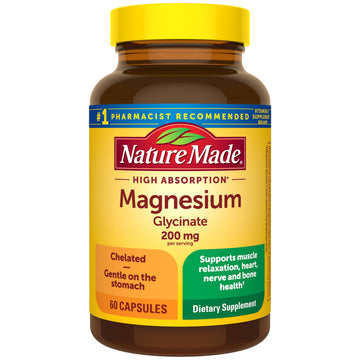 Nature Made Magnesium Glycinate 200 mg per Serving, Magnesium Supplement for Muscle, Heart, Nerve and Bone Support, 60 Magnesium Bisglycinate Capsules, 30 Day Supply Nature Made buy supplements canada
