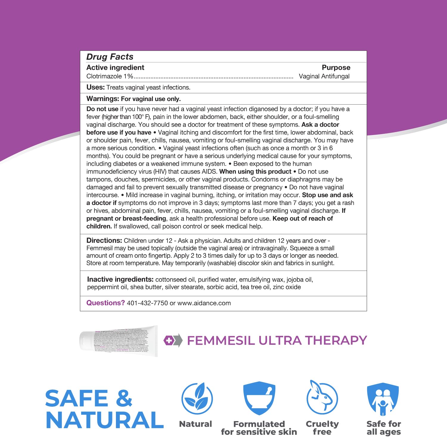 Femmesil Yeast Infection Ointment MAX Strength, Vaginal Yeast Infection Treatment for Women Feminine Care terrasil buy supplements canada