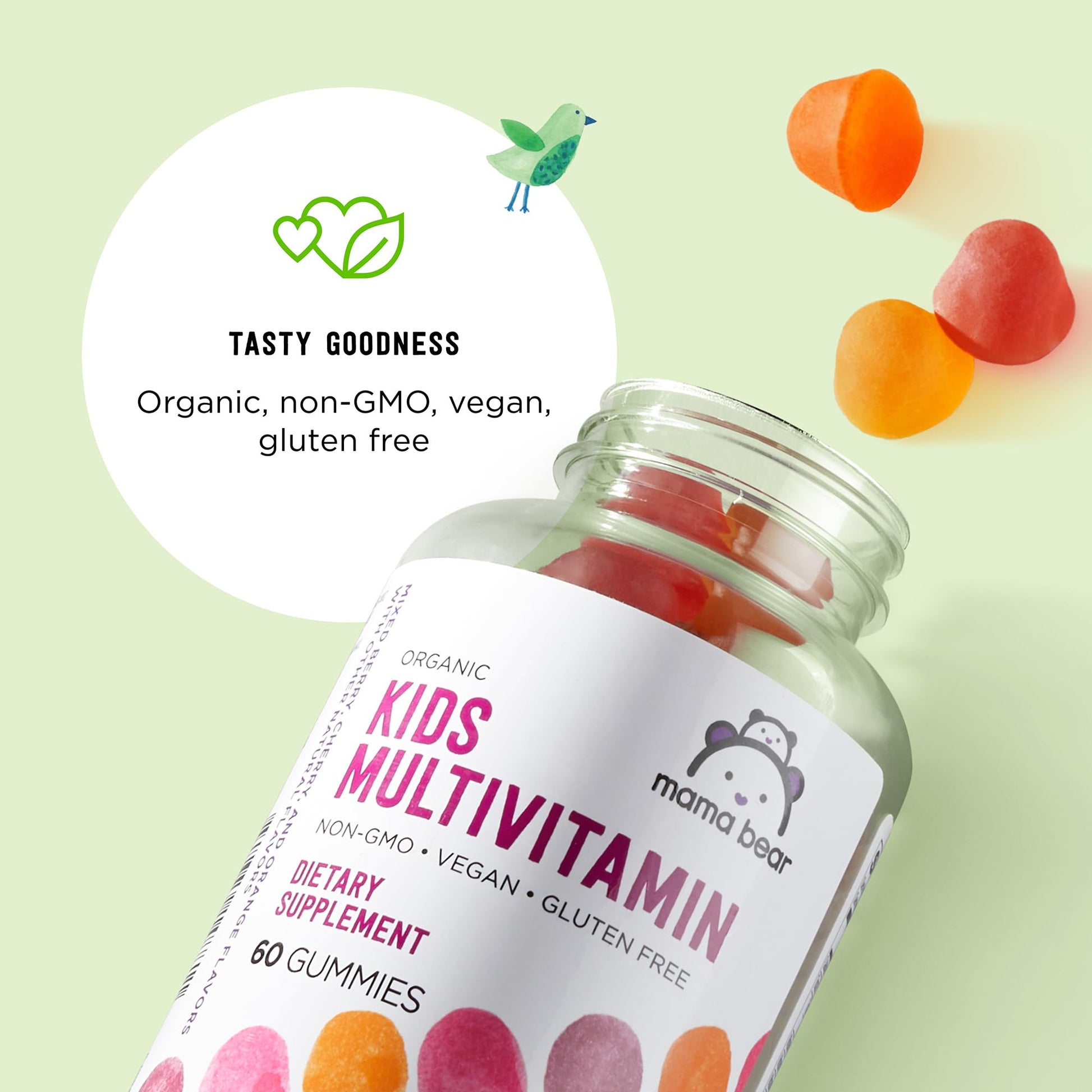 Amazon Brand - Mama Bear Organic Kids Multivitamin Gummies, Berry, Cherry & Orange, 60 Count, 1 Month Supply (Packaging May Vary) Mama Bear buy supplements canada