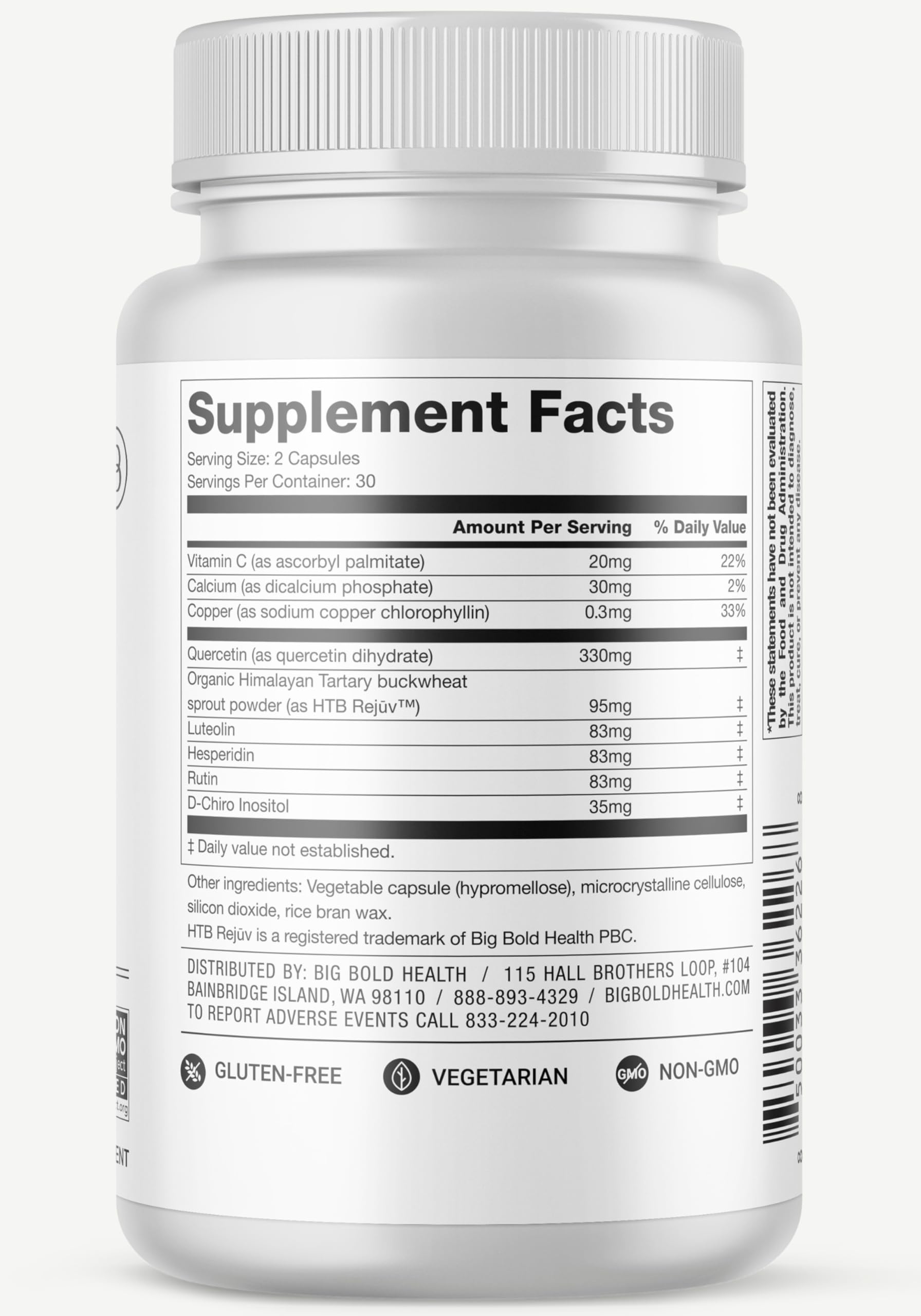 BIG BOLD HEALTH HTB Immune Rejuvenate - Polyphenols Supplement for Immune Support with Himalayan Tartary Buckwheat - Gluten Free, Dairy Free, Non-GMO Formula - 60 Vegetarian Capsules BIG BOLD HEALTH buy supplements canada