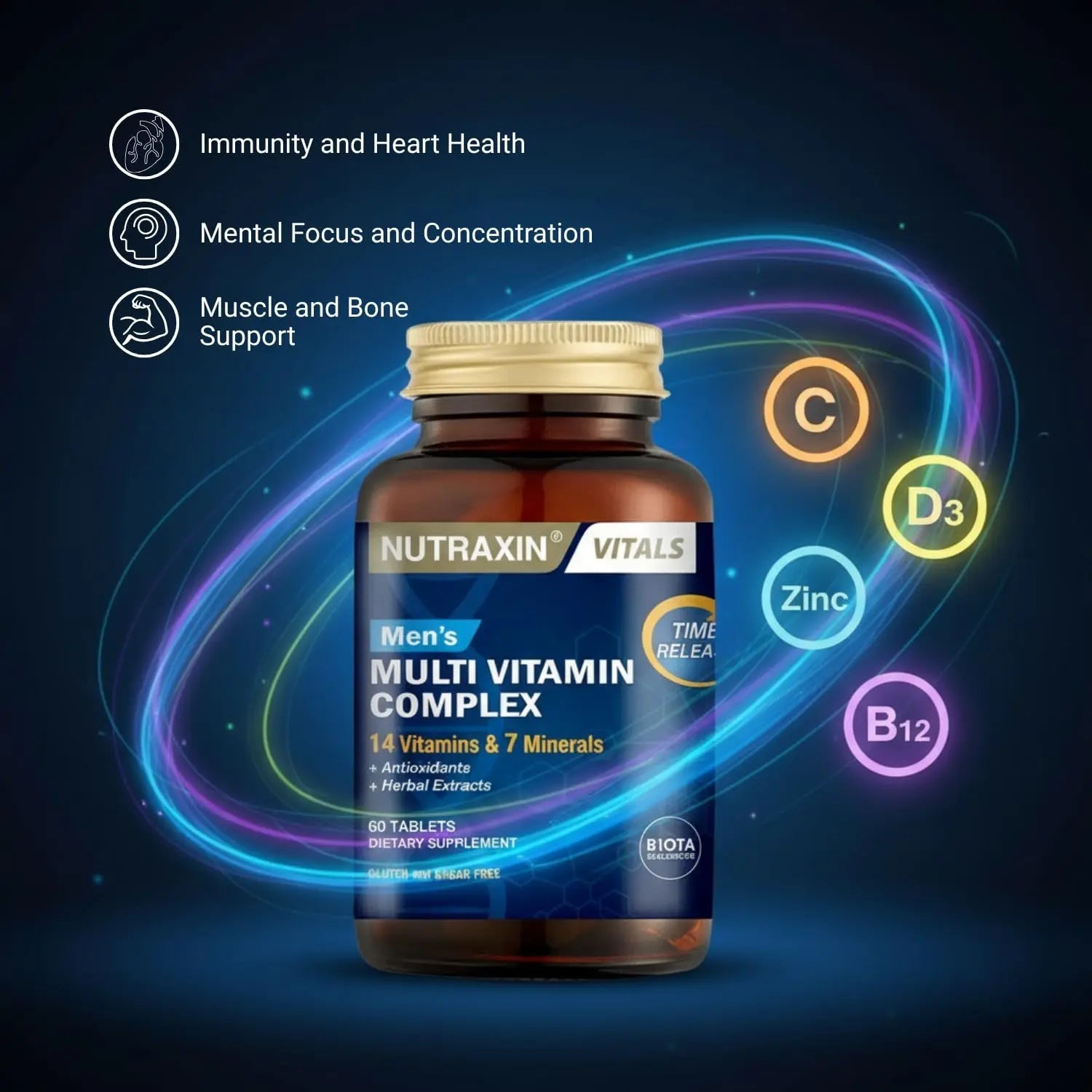 Nutraxin Men's Multivitamin & Mineral Complex, 60 Tablets Nutraxin buy supplements canada