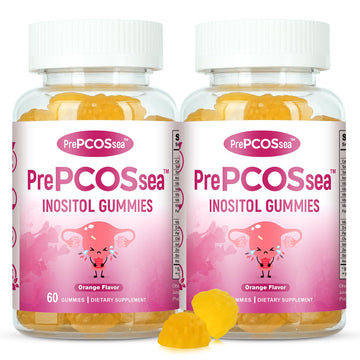 Feelherbs PrePCOSsea Inositol Gummies Vitamins, 2 Pack Orange Flavor Myo-Inositol Vitamin Gummies with Folate, B6, B12 & D-Biotin, 60 Count Soft Chews Feelherbs buy supplements canada