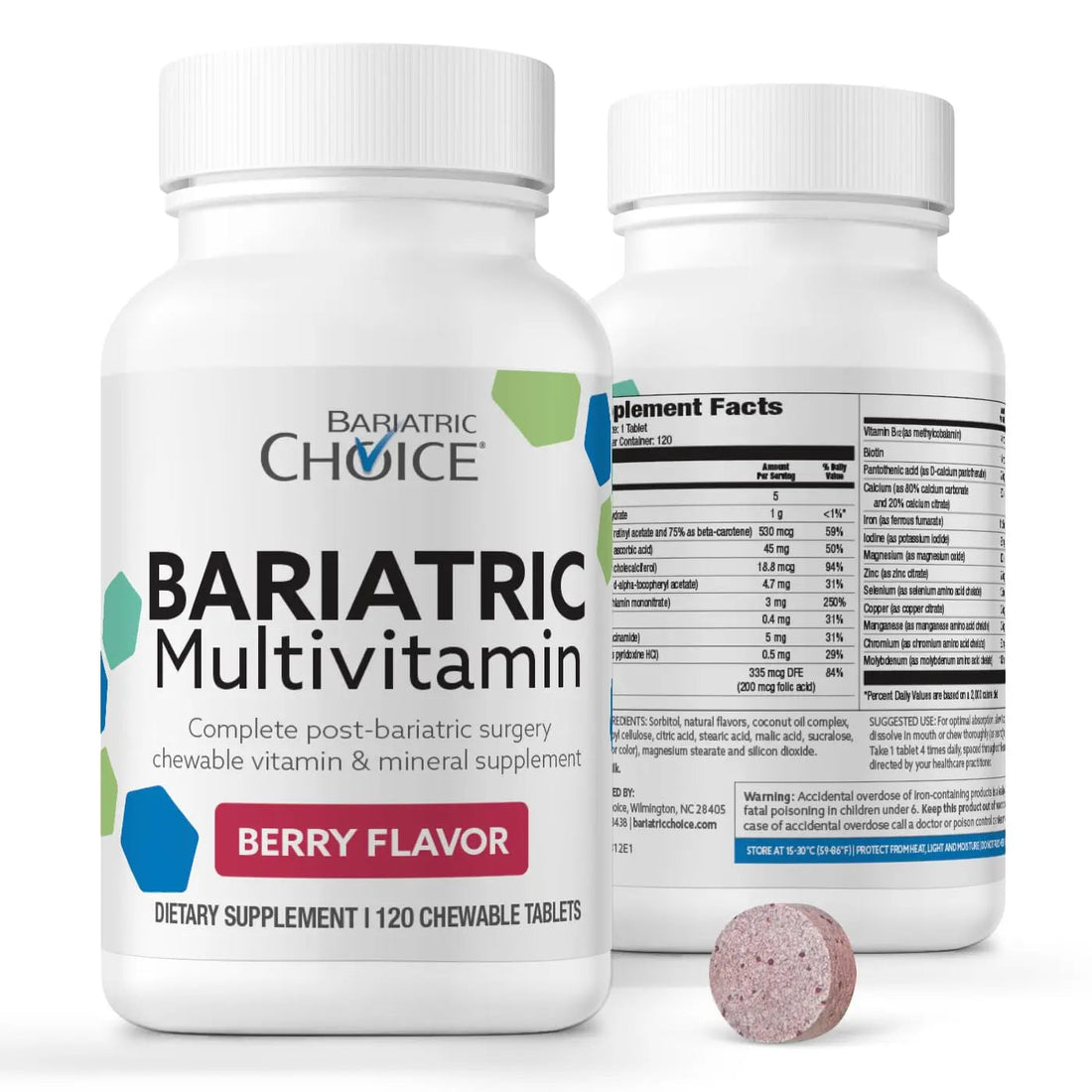 Bariatric Choice My Bariatric Chewable Multivitamin with Iron & 300mg Calcium, Berry (120ct) Bariatric Choice buy supplements canada