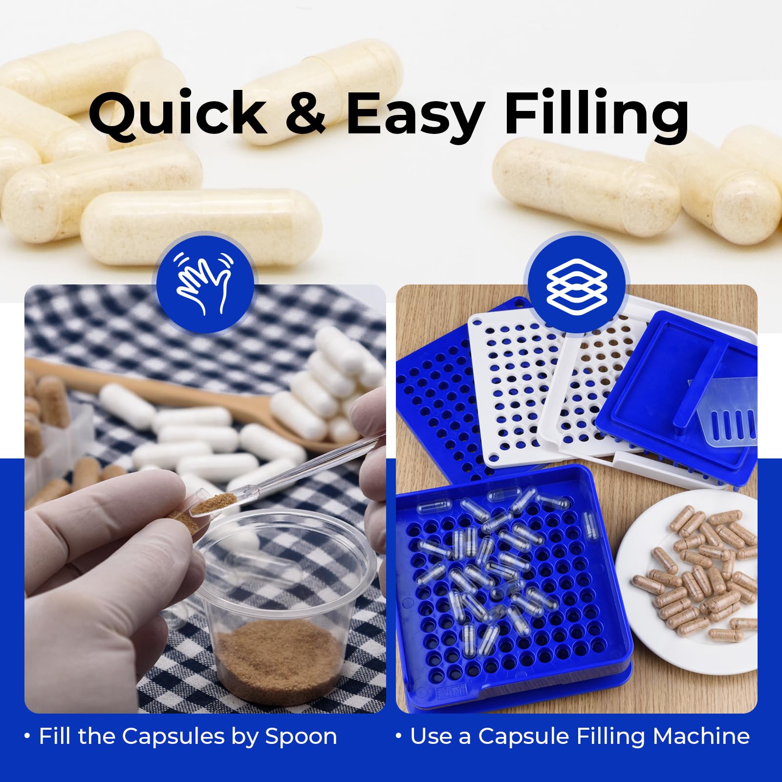 ATLEMISME Empty Vegan Capsules Size 3 - Vegan Capsules DIY Vegetable Capsule Filling - Veggie Caps with 2 Micro Lab Spoons for Capsule Filling ATLEMISME buy supplements canada