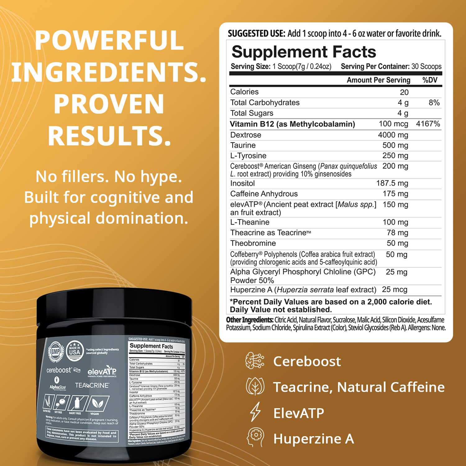 Granite Nutrition GigaBrain Nootropic Energy Powder – Cereboost, Alpha-GPC & ElevATP – Cognitive Focus Supplement for Sustained Energy & Performance – White Peach, 30 Servings Granite Supplements buy supplements canada