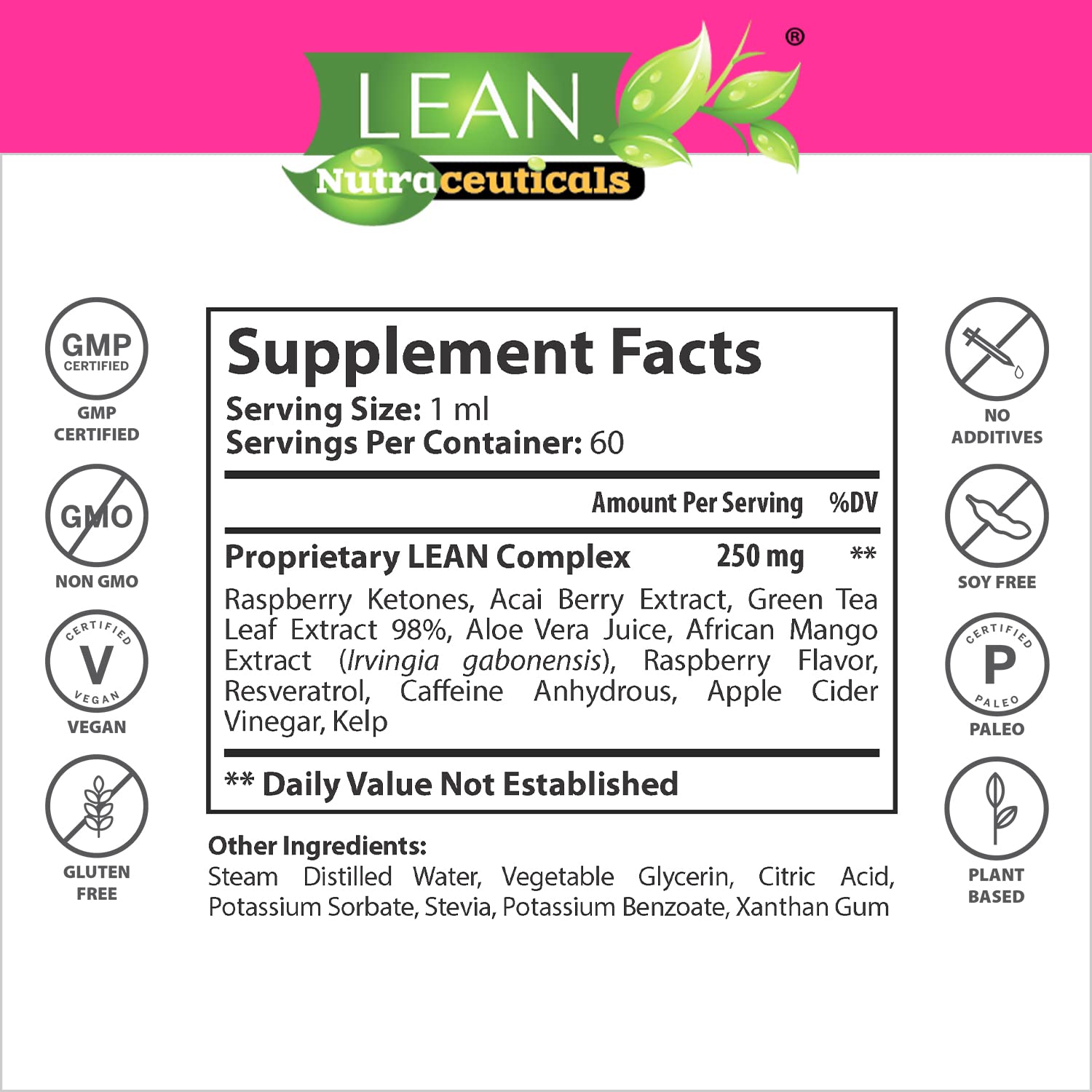 Weight Loss Perfect Keto Raspberry Ketone Drops, Appetite Suppressant Fat Burner LEAN Nutraceuticals buy supplements canada