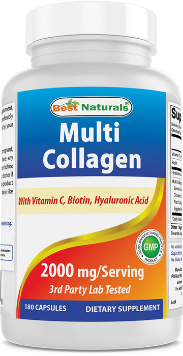 Best Naturals Multi Collagen Pills 2000mg for Women & Men - Hydrolyzed Collagen Peptides Capsules for Hair Skin and Nails with Types I Best Naturals buy supplements canada