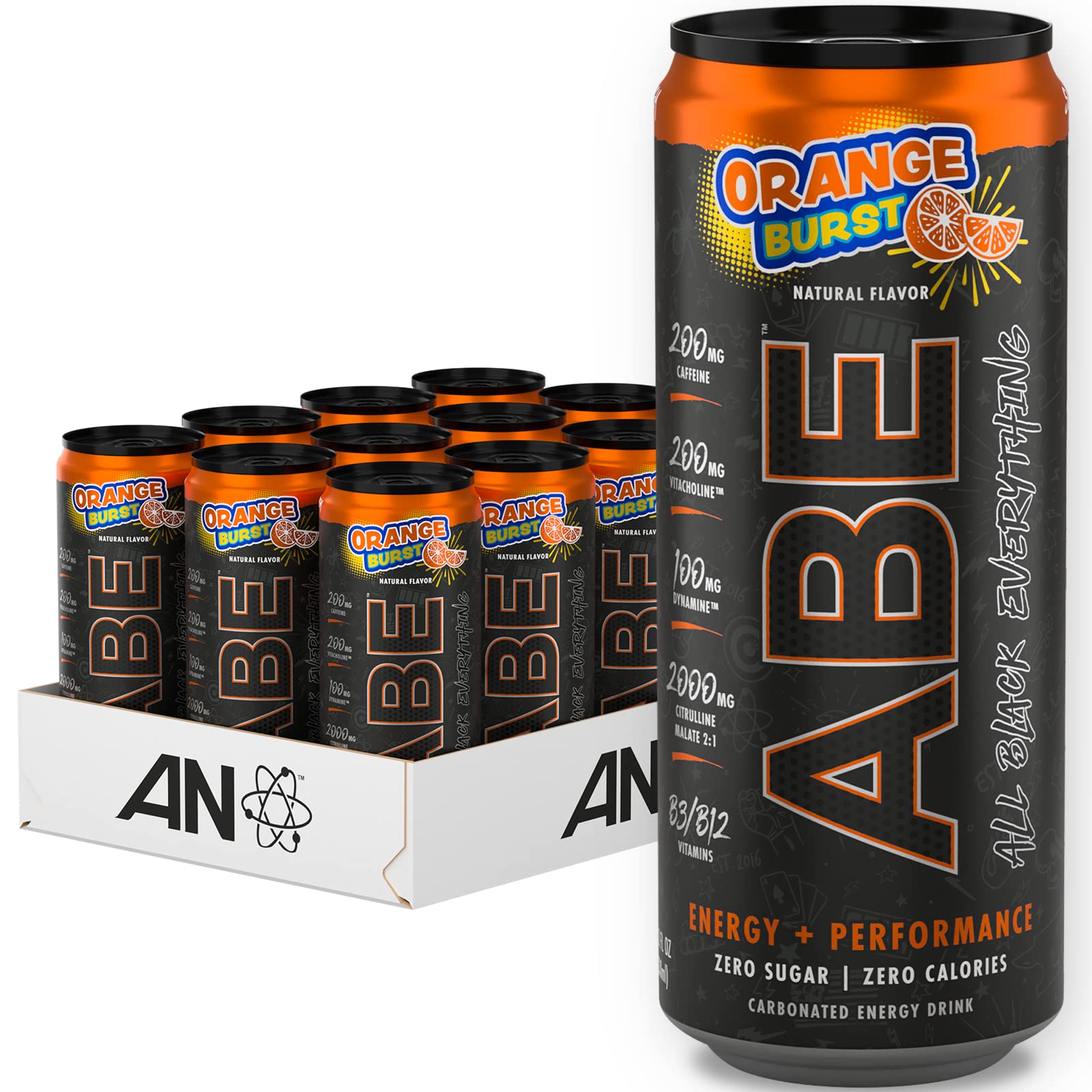 ABE Energy + Performance Sugar Free Energy Drink - All Black Everything Drink With Caffeine ABE all black everything buy supplements canada
