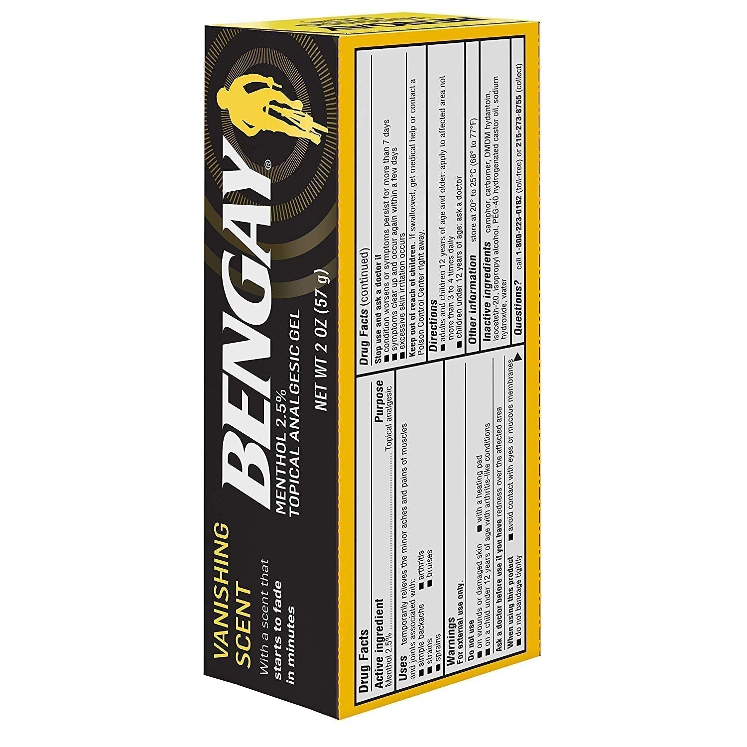 Bengay Menthol 2.5% Topical Analgesic Gel Vanishing Scent 2oz Bengay buy supplements canada