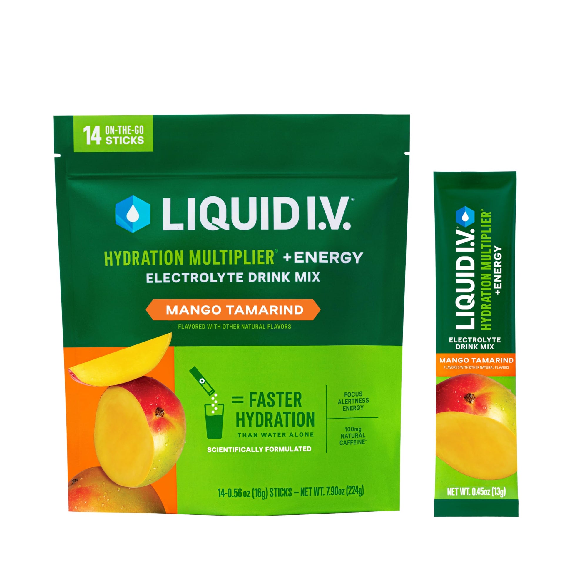 Liquid I.V.® Hydration Multiplier +Energy - Mango Tamarind | Electrolyte Powder Drink Mix | 1 Pack (14 Servings) Liquid I.V. buy supplements canada