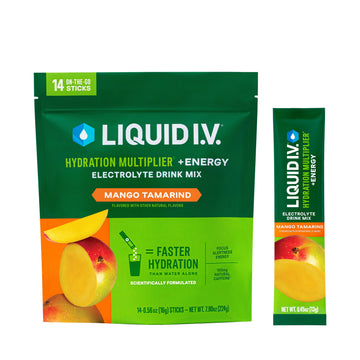 Liquid I.V.® Hydration Multiplier +Energy - Mango Tamarind | Electrolyte Powder Drink Mix | 1 Pack (14 Servings) Liquid I.V. buy supplements canada