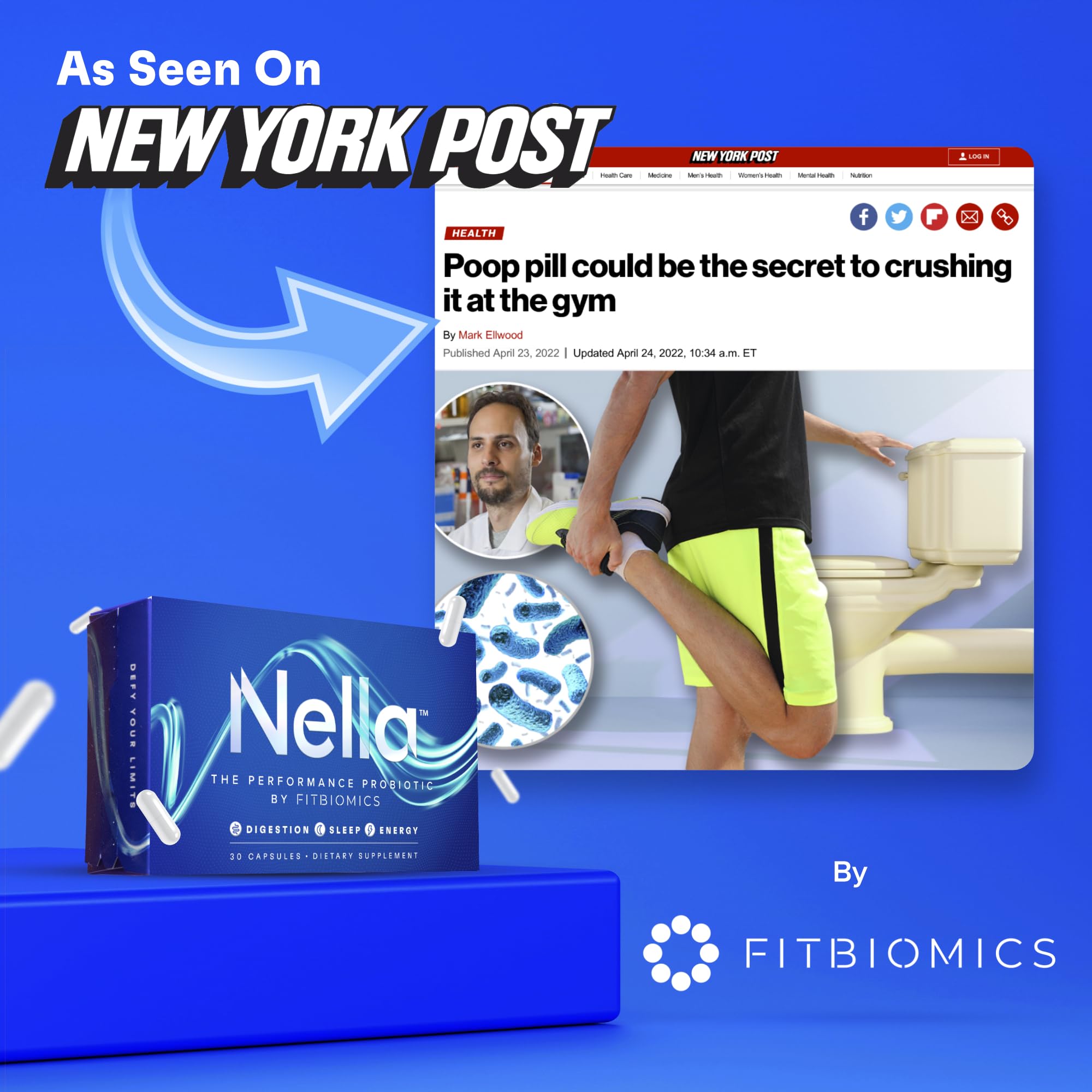 FITBIOMICS Nella Gut Health Supplements for Women & Men (30 Capsules) FITBIOMICS buy supplements canada