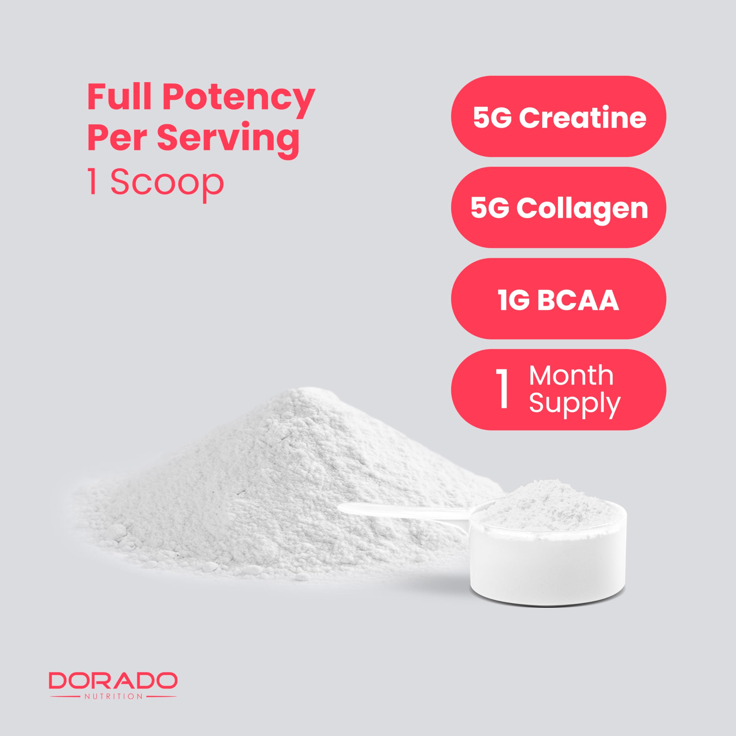Creatine for Women | Creatine Monohydrate Powder 5G + 5000mg Collagen + 1000mg BCAA 2:1:1 Powder (30 Serving) Support Glutes, Lean Muscles, Recovery, Energy & Stamina Non-GMO, Gluten Free - USA Made DORADO NUTRITION buy supplements canada