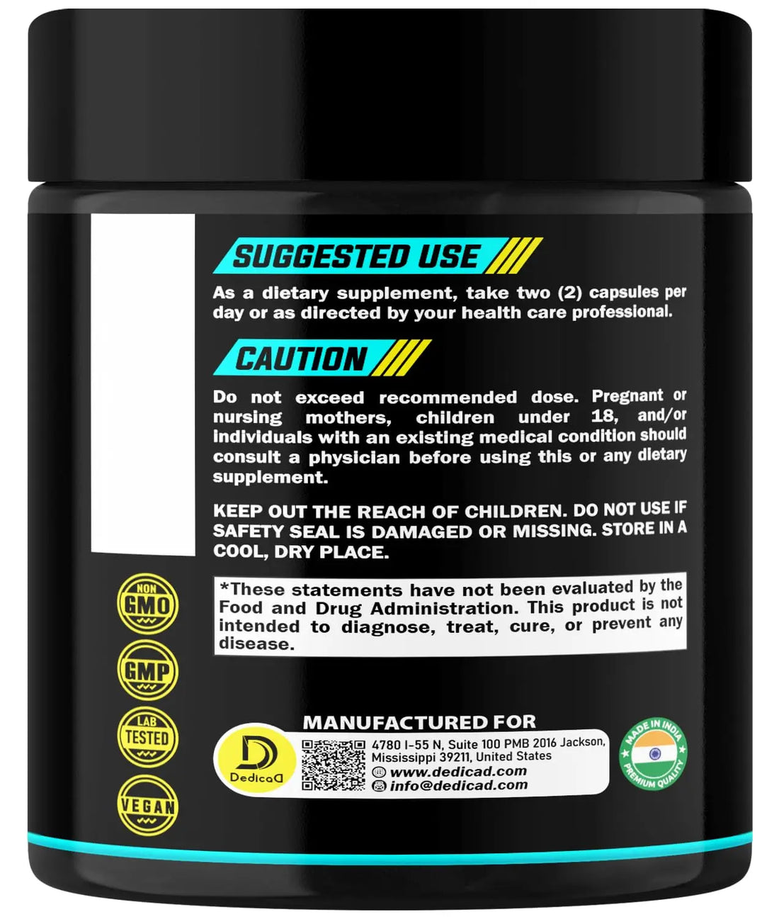 DEDICAD 1000Mg Shilajit Capsules - 180 Counts - Shilajit Supplement for Body Balance, Heart, Brain & Immune Health Support - Contains Natural Fulvic, Humic Acid & 85 Others DEDICAD buy supplements canada