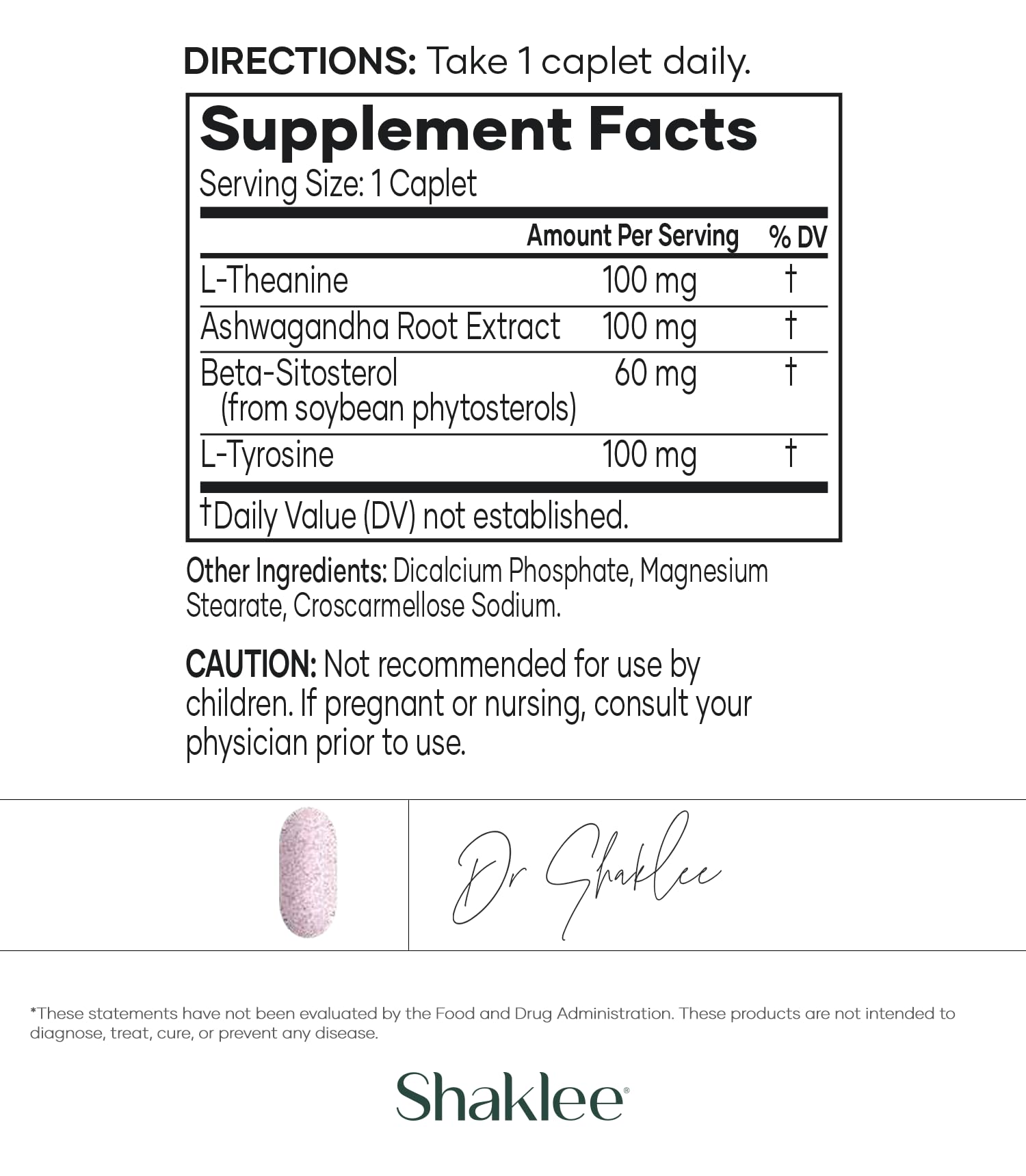 Shaklee - Stress Relief Complex - Calming Blend of L-theanine, Ashwagandha, Beta-sitosterol, and L-tyrosine - Promotes Relaxation without Drowsiness - 1 Caplet Daily - Adults Supplement - 30 Caplets Shaklee buy supplements canada