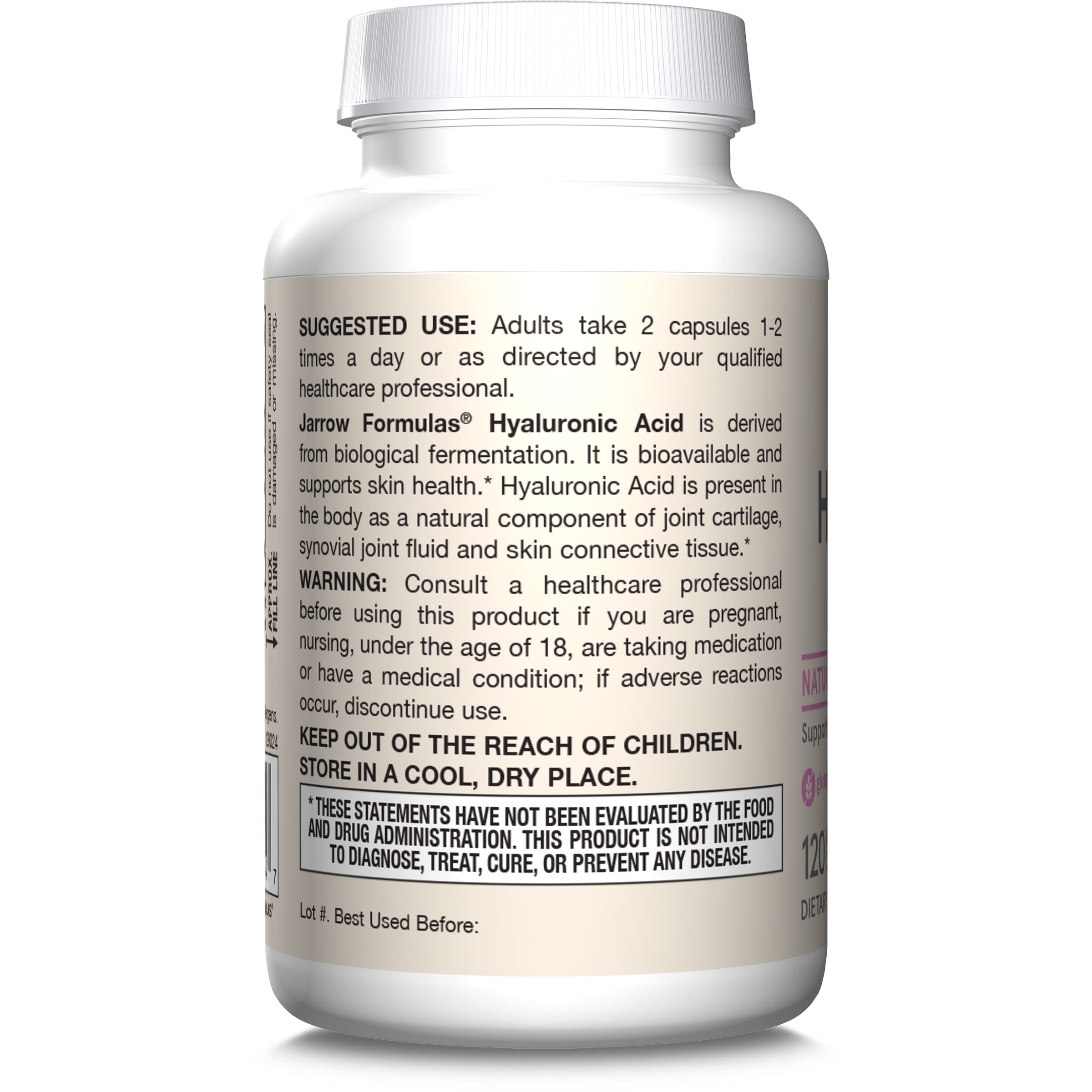Jarrow Formulas® Hyaluronic Acid 120 mg, Dietary Supplement, Skin Health Support, 120 Veggie Capsules, Up to 60 Day Supply Jarrow Formulas buy supplements canada