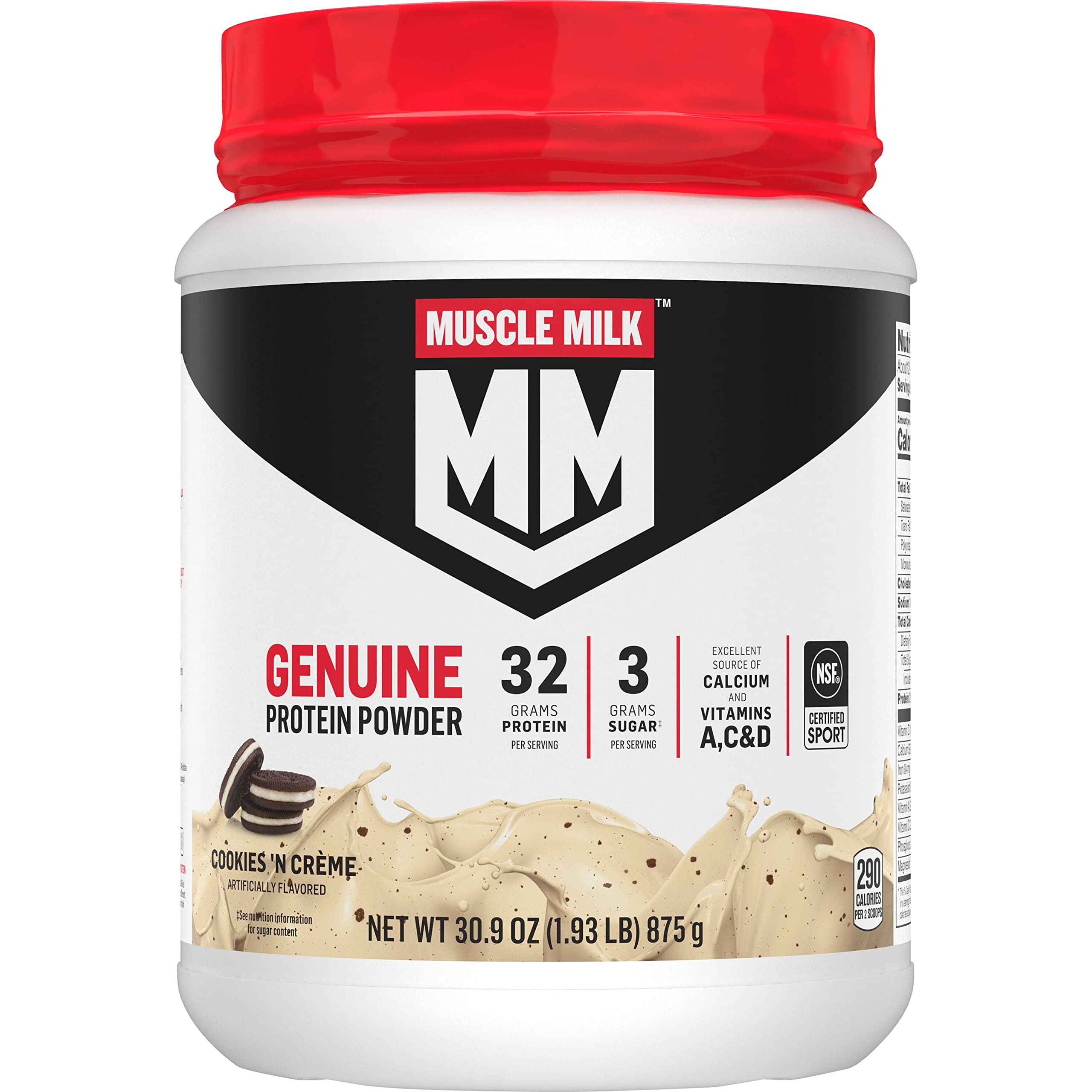 Muscle Milk Genuine Protein Powder, Cookies 'N Crème, 1.93 Pounds, 12 Servings Muscle Milk buy supplements canada