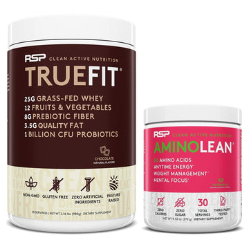 RSP NUTRITION TrueFit Protein Powder (Chocolate 2 LB) with AminoLean Pre Workout RSP NUTRITION buy supplements canada