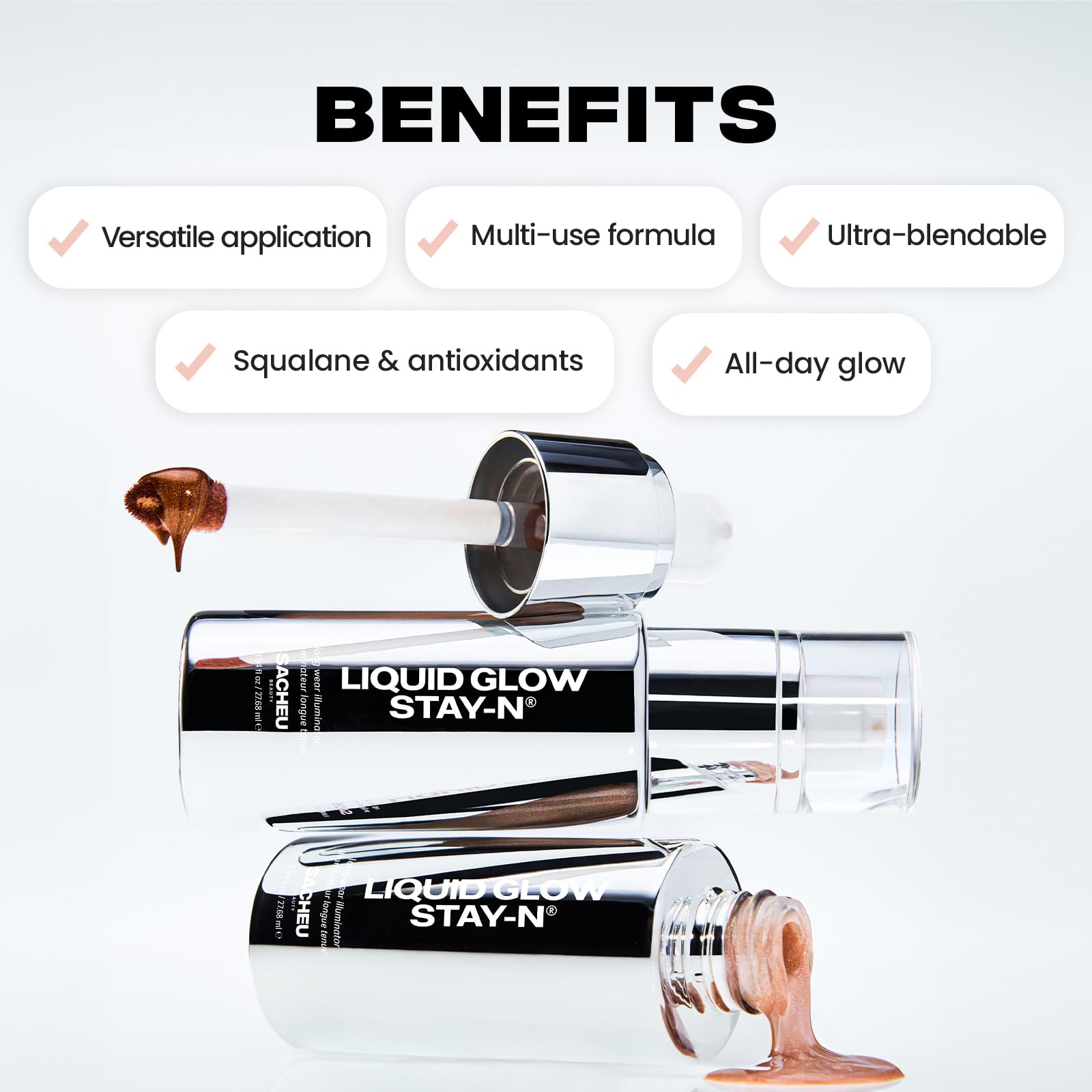 Sacheu Liquid Glow STAY-N Liquid Highlighter & Illuminator Makeup — 30ml Long Lasting Luminous Glow Lightweight Dewy Finish, Glow Getter Sacheu buy supplements canada