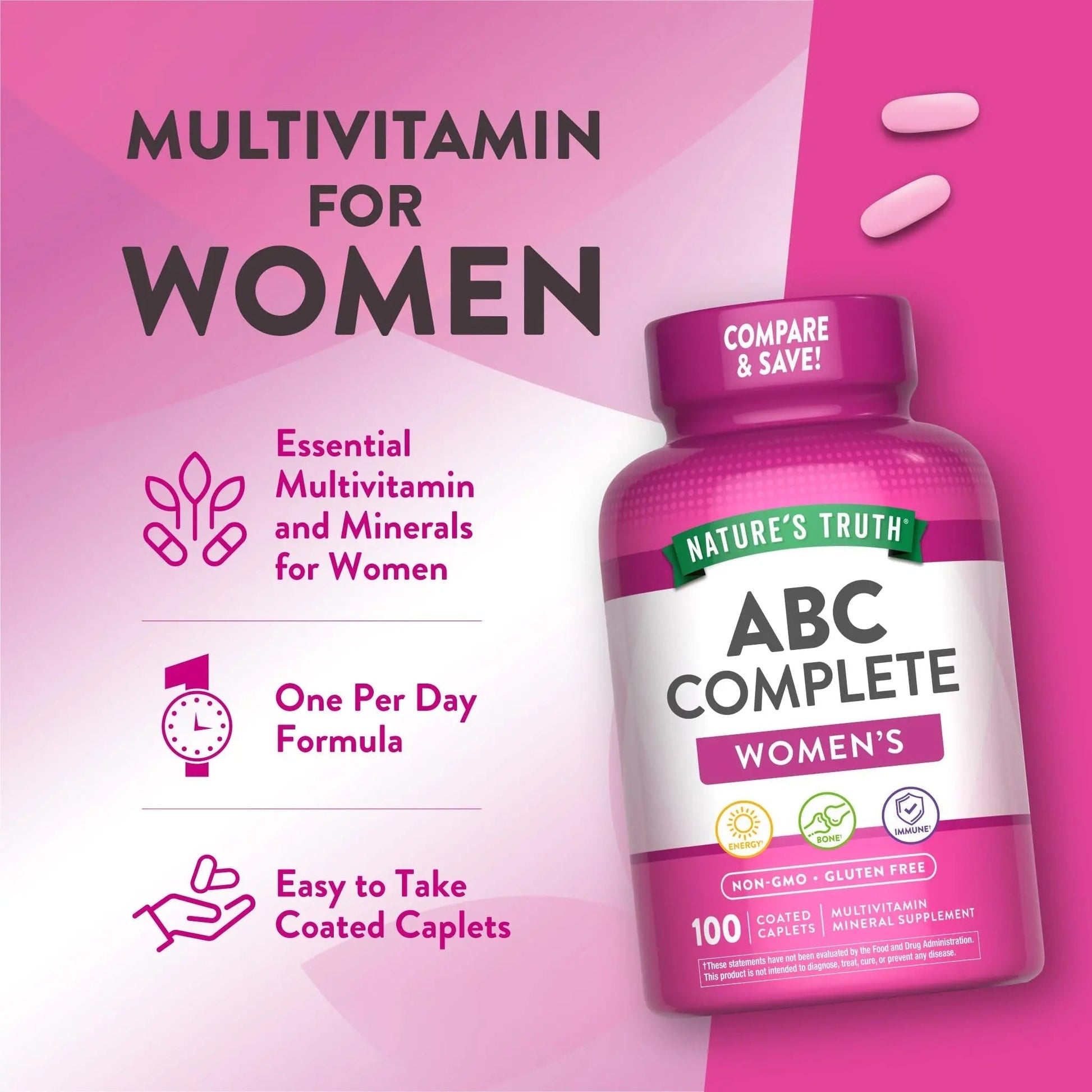 Nature's Truth Multivitamin for Women with Iron | 100 Pills | Non-GMO & Gluten Free Supplement | ABC Complete Nature's Truth buy supplements canada