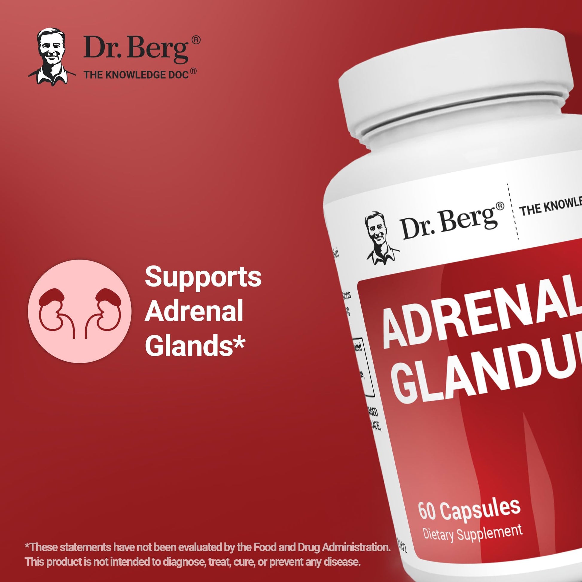 Dr. Berg Adrenal Glandular - Hormone Balance Formula That Supports Healthy Adrenal Function - Adrenal Support Supplement - 60 Capsules Dr. Berg Nutritionals buy supplements canada