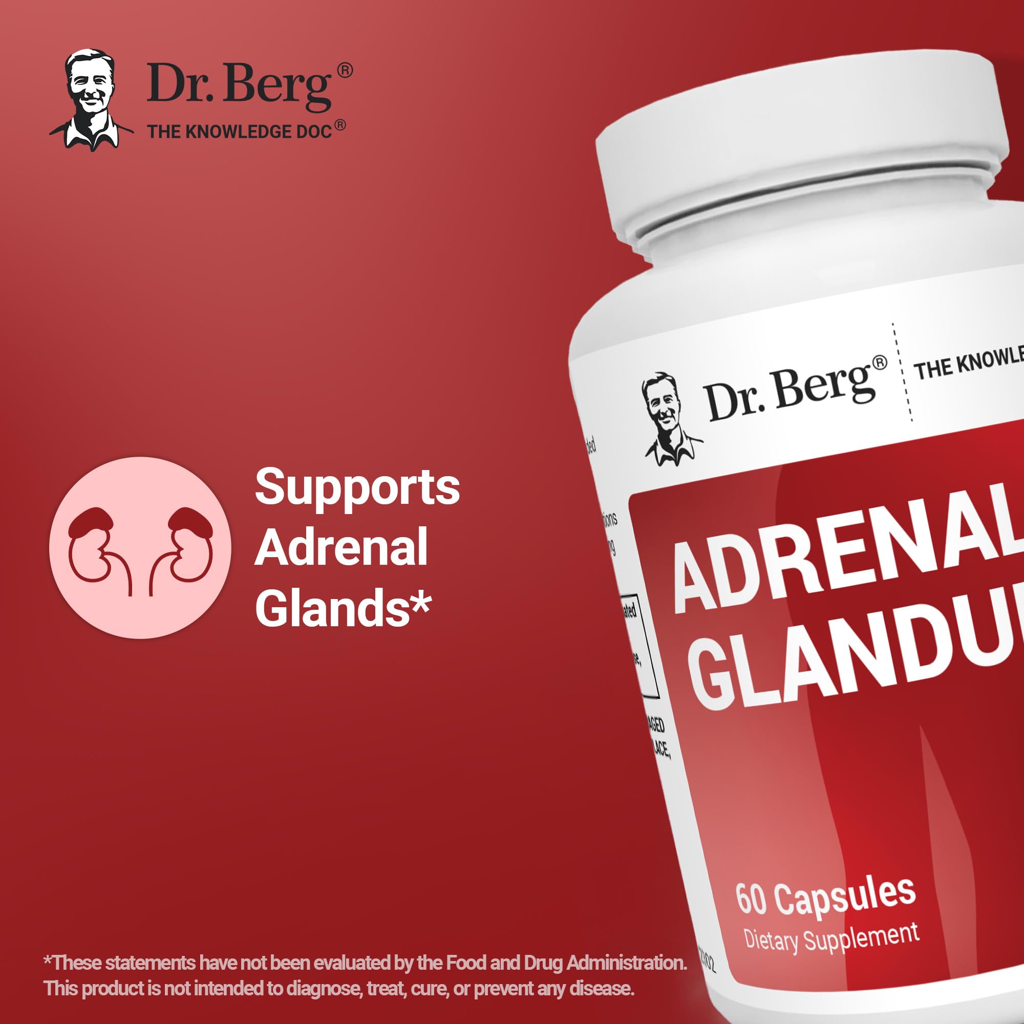 Dr. Berg Adrenal Glandular - Hormone Balance Formula That Supports Healthy Adrenal Function - Adrenal Support Supplement - 60 Capsules Dr. Berg Nutritionals buy supplements canada