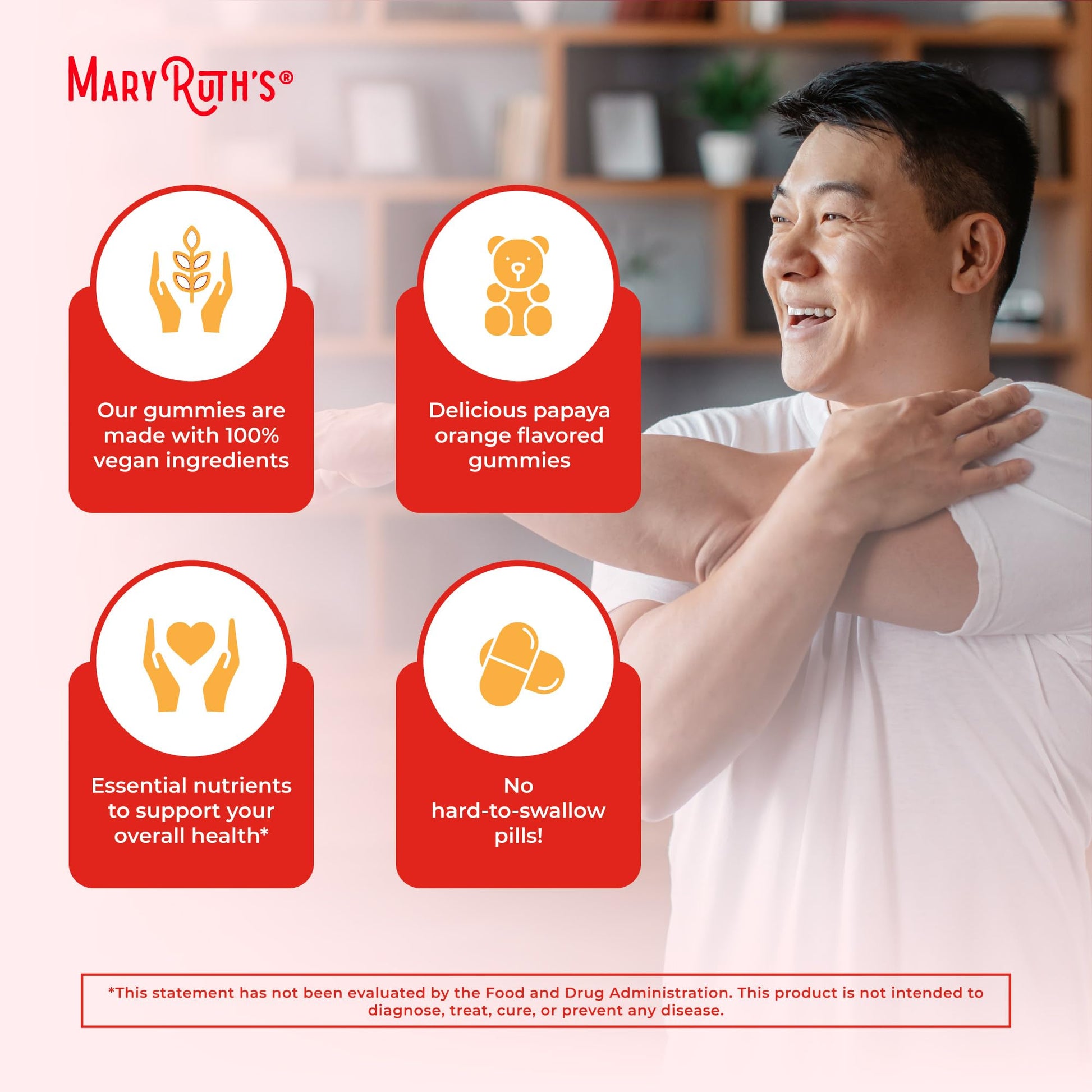 MaryRuth's Multivitamin Gummies for Men | Vitamin A, C, D, E, B6, B12, Biotin, Zinc | Energy Metabolism | Immunity | Bone Health | Cellular Health | Vegan | Non-GMO | Gluten & Sugar Free | 60 Count MARYRUTH'S buy supplements canada