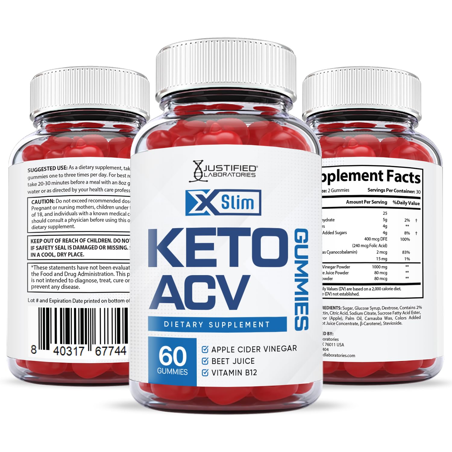 Justified Laboratories (3 Pack X Slim Keto ACV Gummies 1000MG Xslim Vegan Non GMO Justified Laboratories buy supplements canada