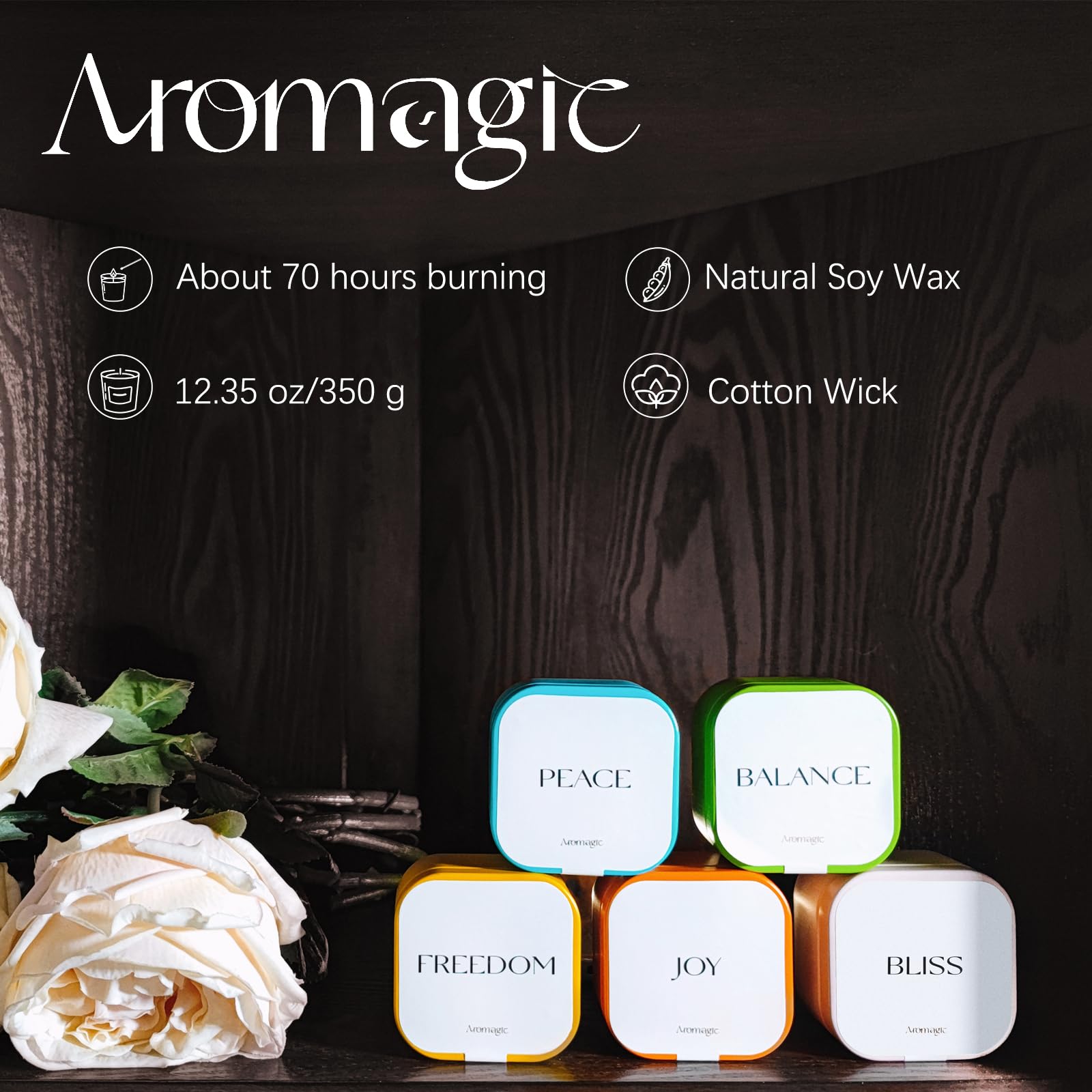 Aromagic 5 Pack Scented Candles Gift Set,Jar Candles Valentine's Day Gifts for Women aromagic buy supplements canada