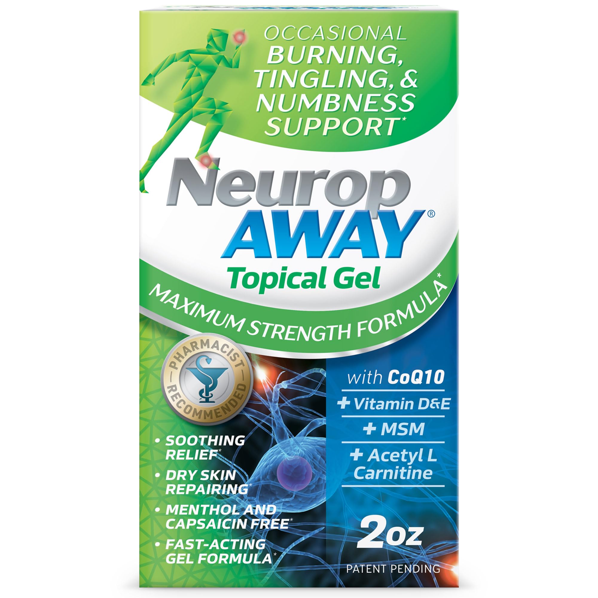 NeuropAWAY® Maximum Strength Gel, for Nerve discomfort, Burning, Tingling, and Numbness 2oz NeuropAWAY buy supplements canada