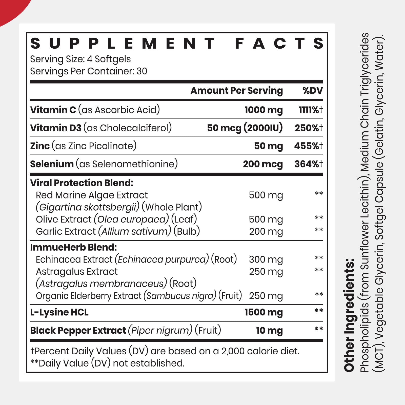 CyberCerix Advanced Liposomal Immune Supplement, Complex with L-Lysine 1,500mg, Vitamins, Minerals & Herbal Extracts, Comprehensive Daily Wellness Blend for Men & Women - 120 Capsules CyberCerix buy supplements canada