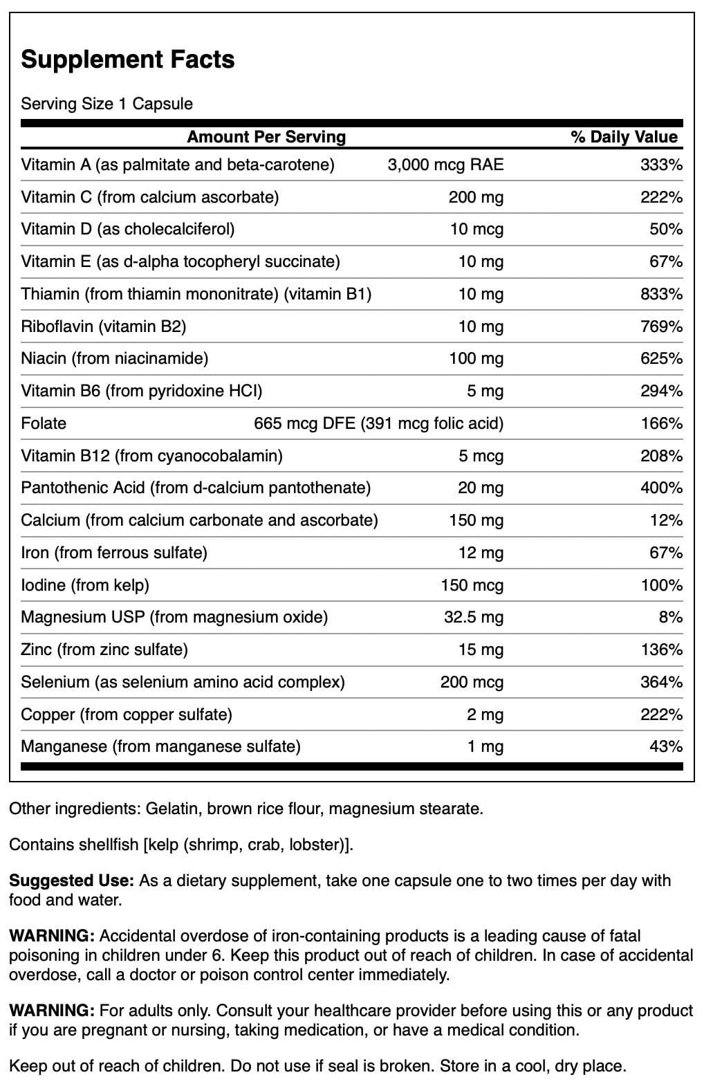 Swanson Multi and Mineral Daily Men's Women's Multivitamin Multimineral Health Supplement 100 Capsules (Caps) Swanson buy supplements canada