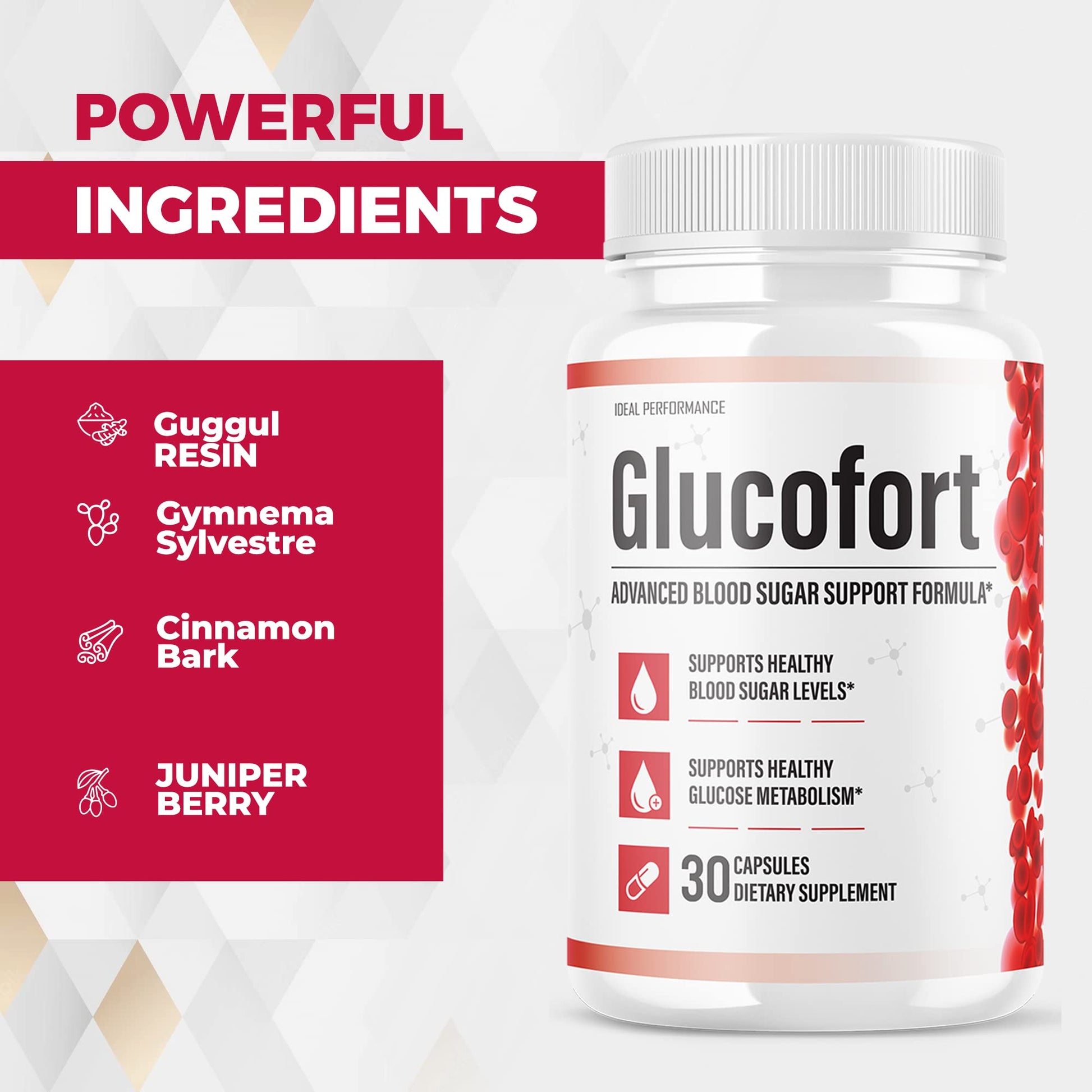 IDEAL PERFORMANCE (Official) Glucofort Supplement Support Formula (3 Pack) IDEAL PERFORMANCE buy supplements canada