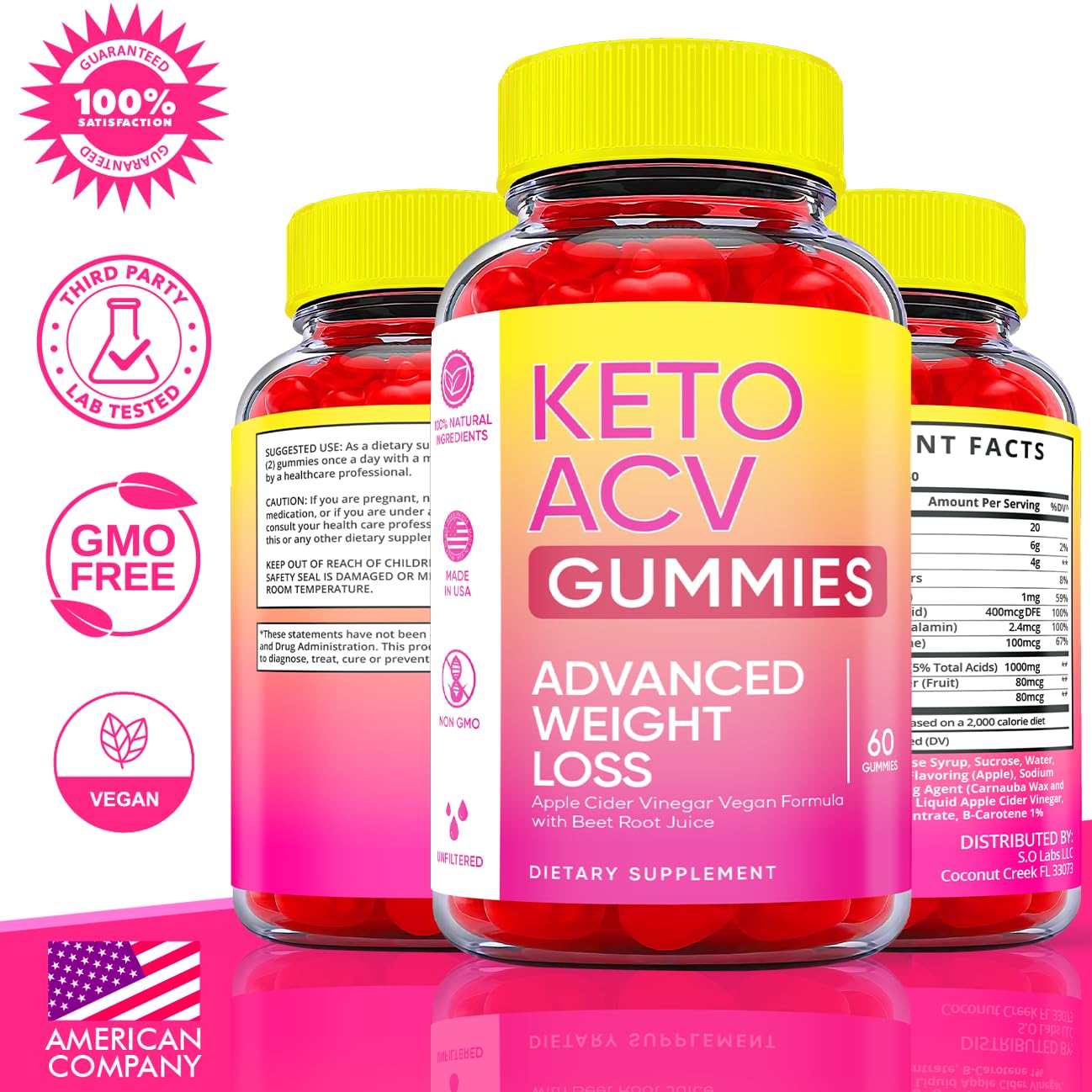 Keto ACV Gummies Advanced Weight Loss, ACV Supplement Work Fast Women Plus Men (2 Pack) S.O Labs buy supplements canada