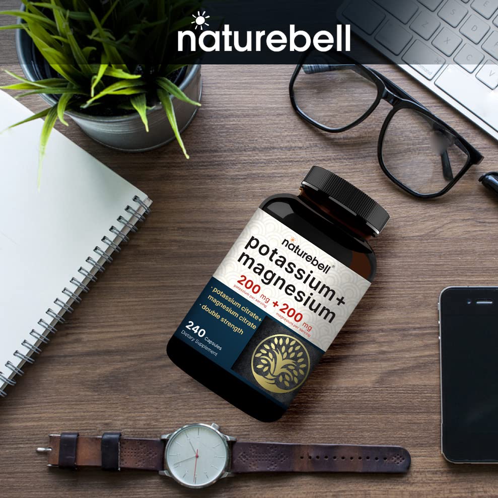 Potassium Magnesium Supplement – 200mg + | 240 Capsules Easily Absorbed Citrate NatureBell buy supplements canada