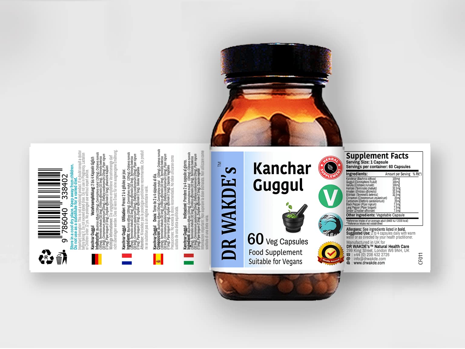 DR WAKDE's Kanchnar Guggul (60 Veg Caps, Ayurvedic Supplement, Vegan, Herbal, Natural, Made in the UK) DR WAKDE's buy supplements canada