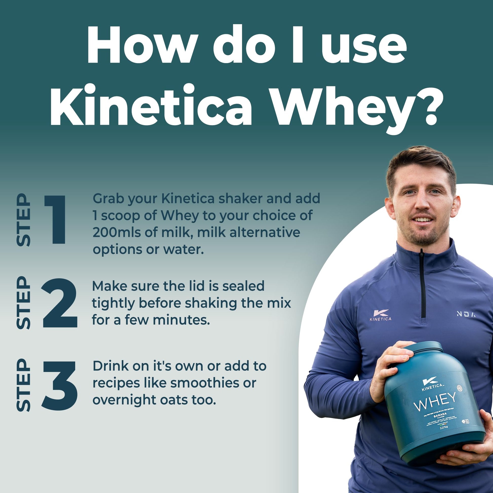 Kinetica Banana Whey Protein Powder | 2.27kg | 23g Protein per Serving | 76 Servings Kinetica buy supplements canada