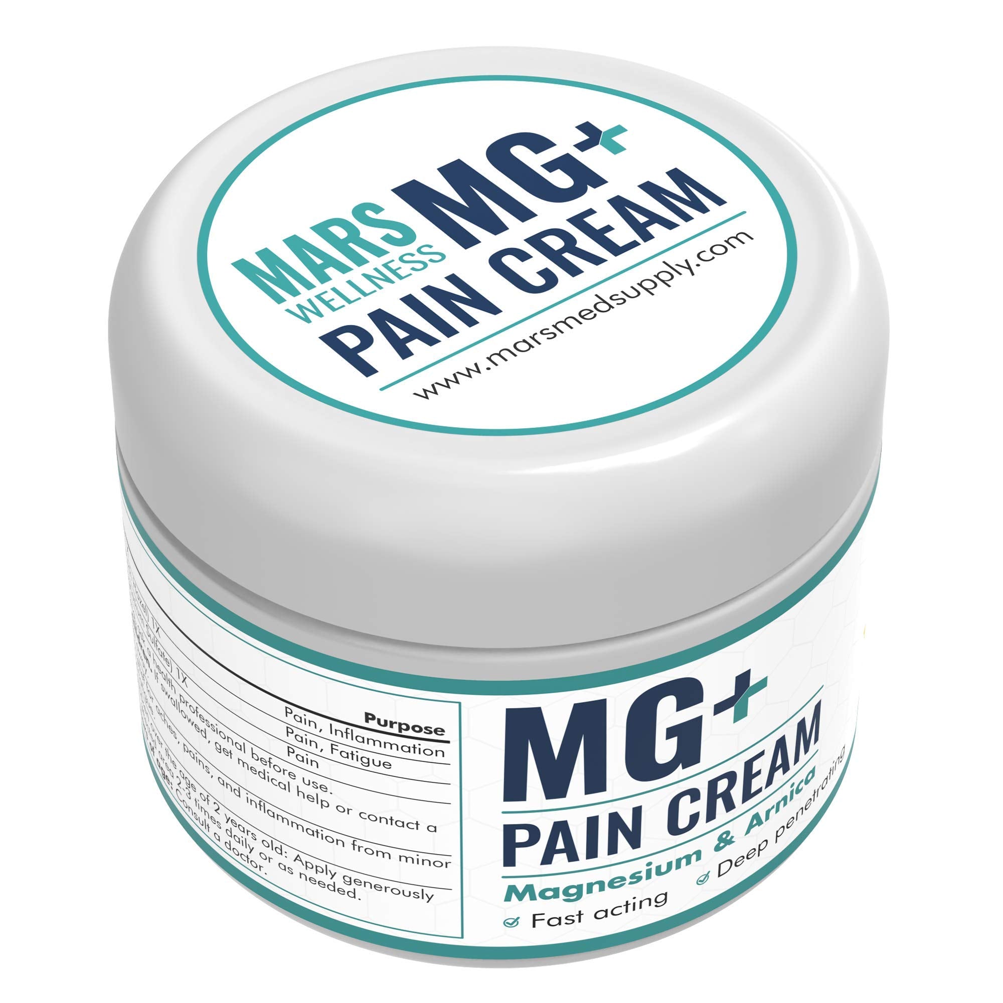 Mars Wellness MG+ Magnesium Cream Pain Relief - Extra Strength Magnesium and Arnica Cream - 4 OZ Tub - Neuropathy, Muscle Pain, and Leg Cramps Relief - 1 Pack MARS WELLNESS buy supplements canada