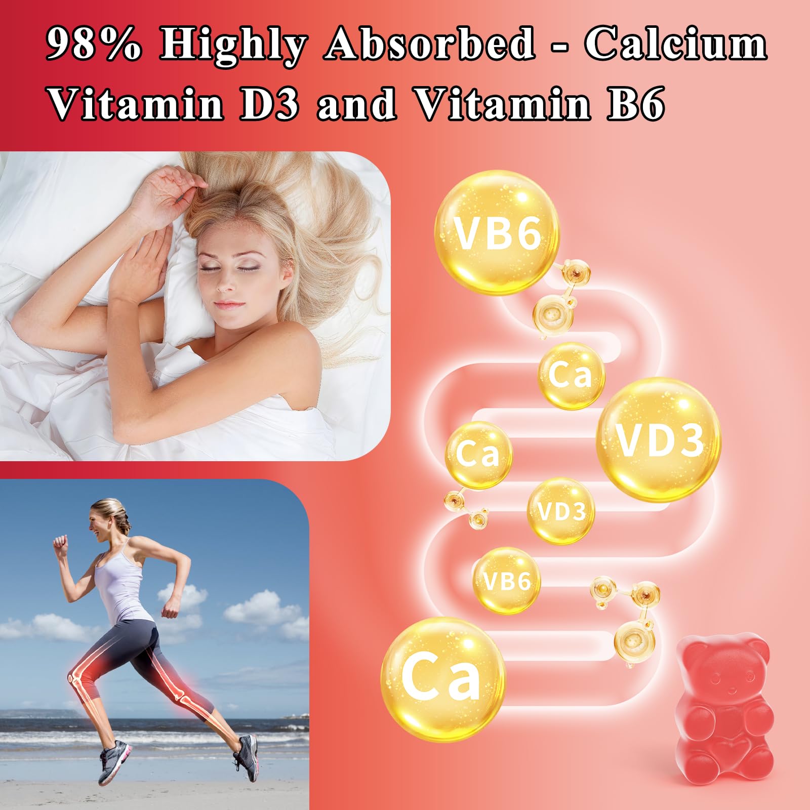 LETSCOL Magnesium Glycinate Gummies 800mg Per Serving, Sugar Free Magnesium Supplement with Magnesium Malate, Calcium, Vitamin D3, B6, CoQ10 for Calm Support & Zzz for Adults Kids LETSCOL buy supplements canada