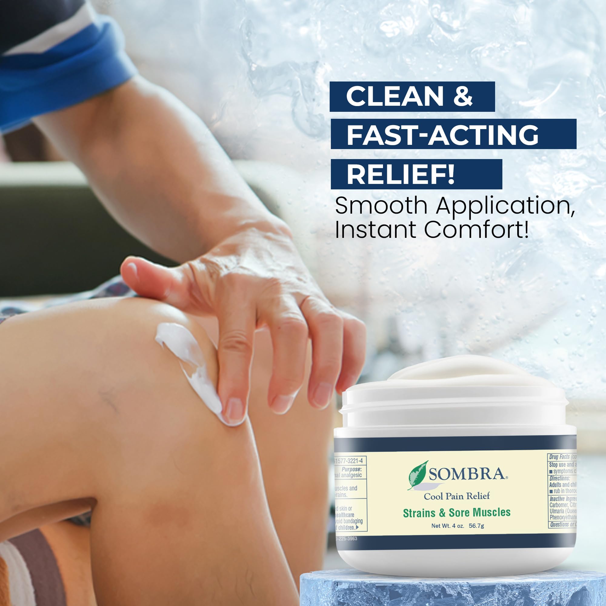 Sombra Original Cool Therapy Gel Cold Pain Relief for Swelling, Growing Pains, Soreness, Post-Workout, Vegan Formula Free of Artificial Fragrances, Dyes, NSAID, Wax, Petroleum, Alcohol - 4oz Jar Sombra buy supplements canada