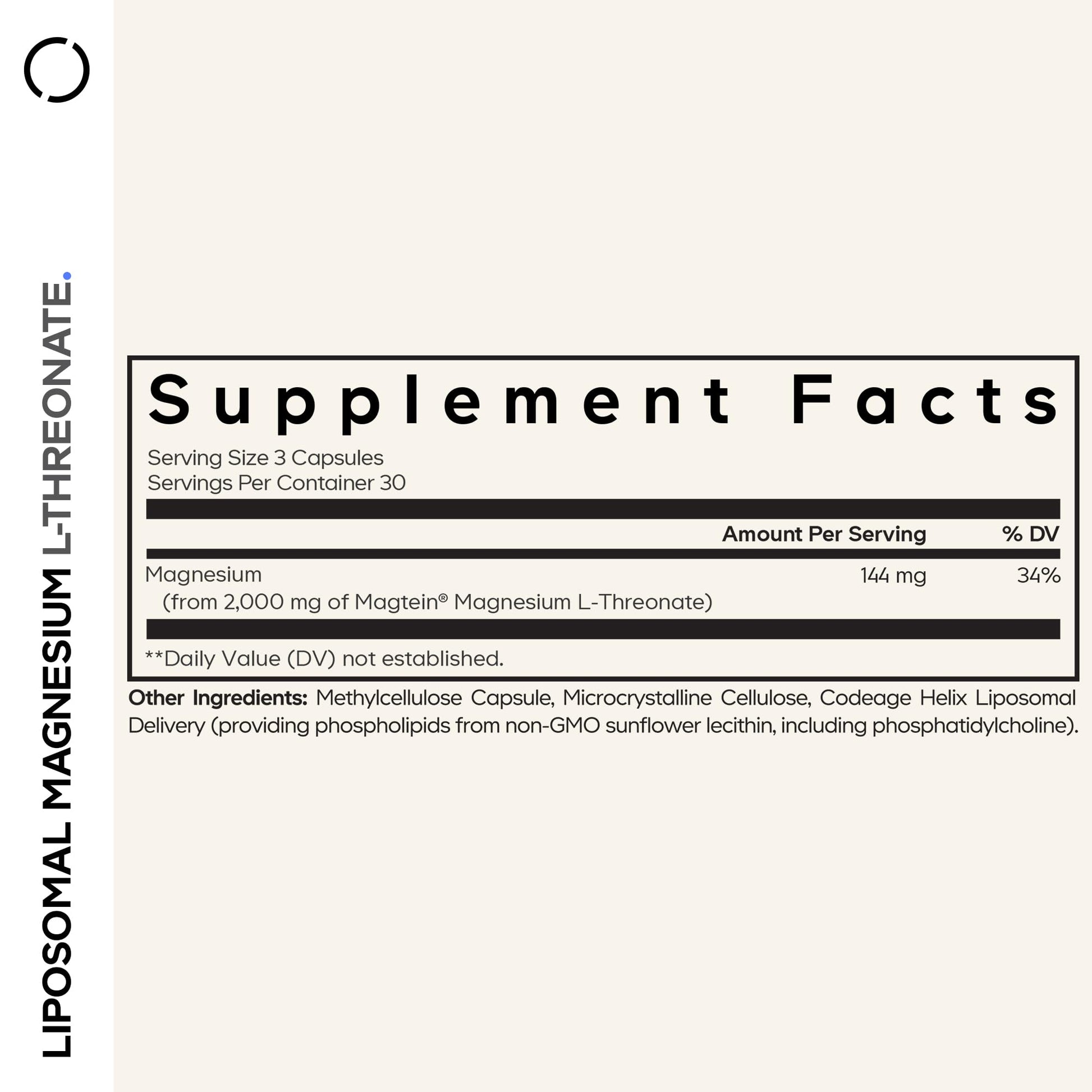 Codeage Liposomal Magnesium L-Threonate Supplement, Patented Magtein Magnesium Threonate for Brain Health, Memory and Cognitive Function Support, Bioavailable, Non-GMO - 90 Capsules Codeage buy supplements canada